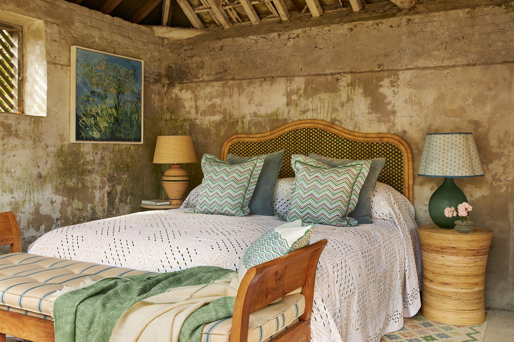 Pattern up or pare back your bedroom