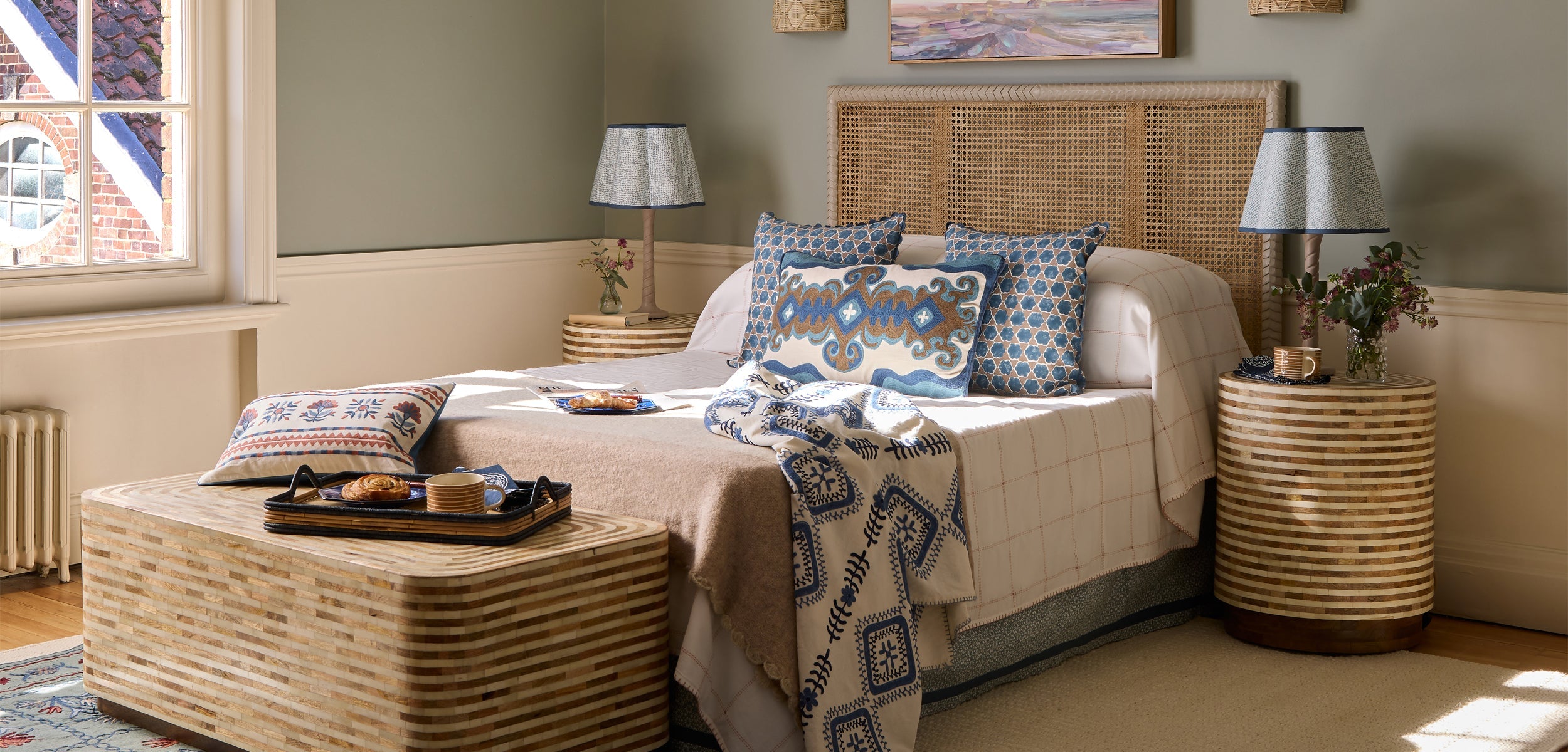 Birdie Fortescue blue and green bedroom