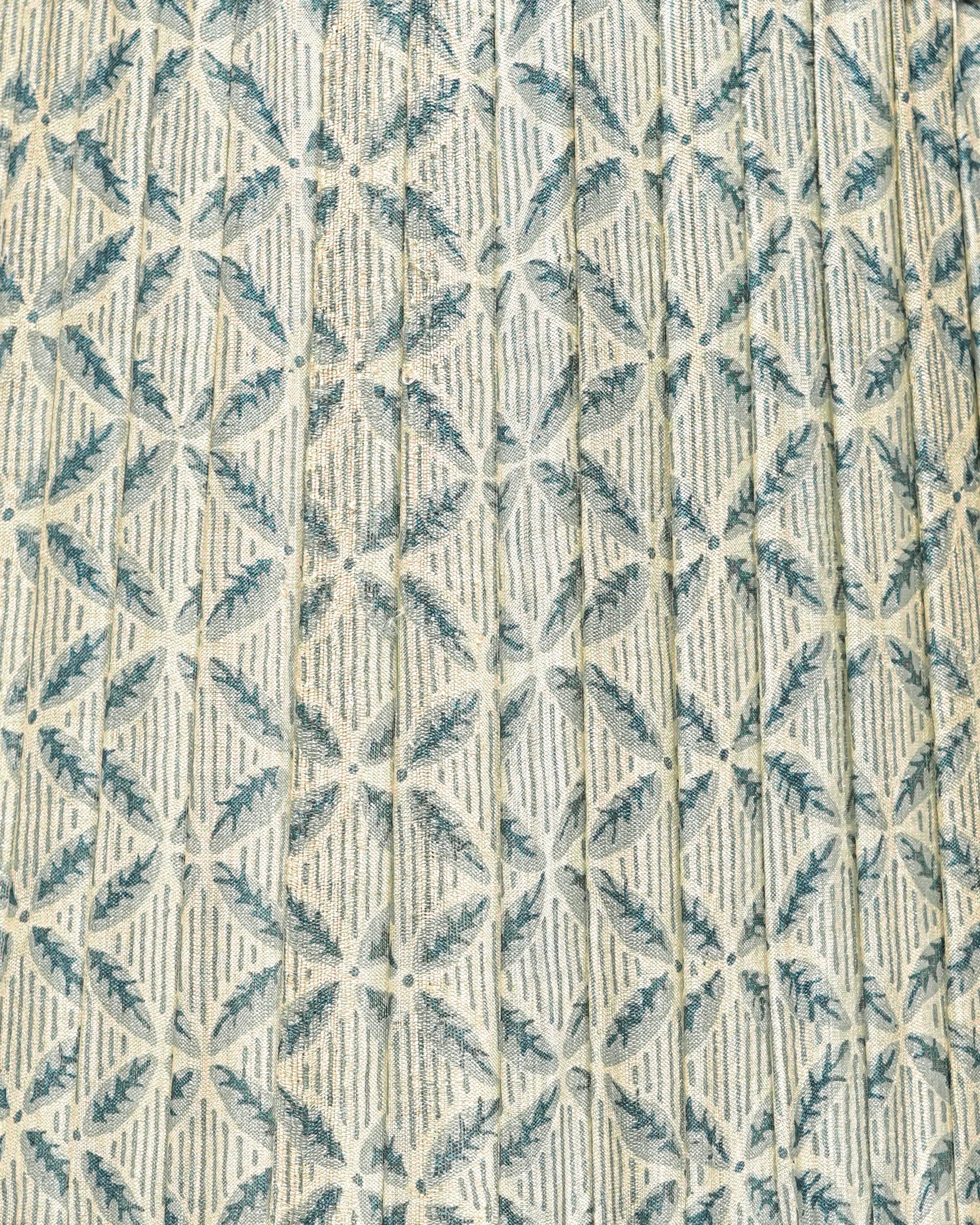 Trellis Pleated Silk Single Band Lampshade - Blue