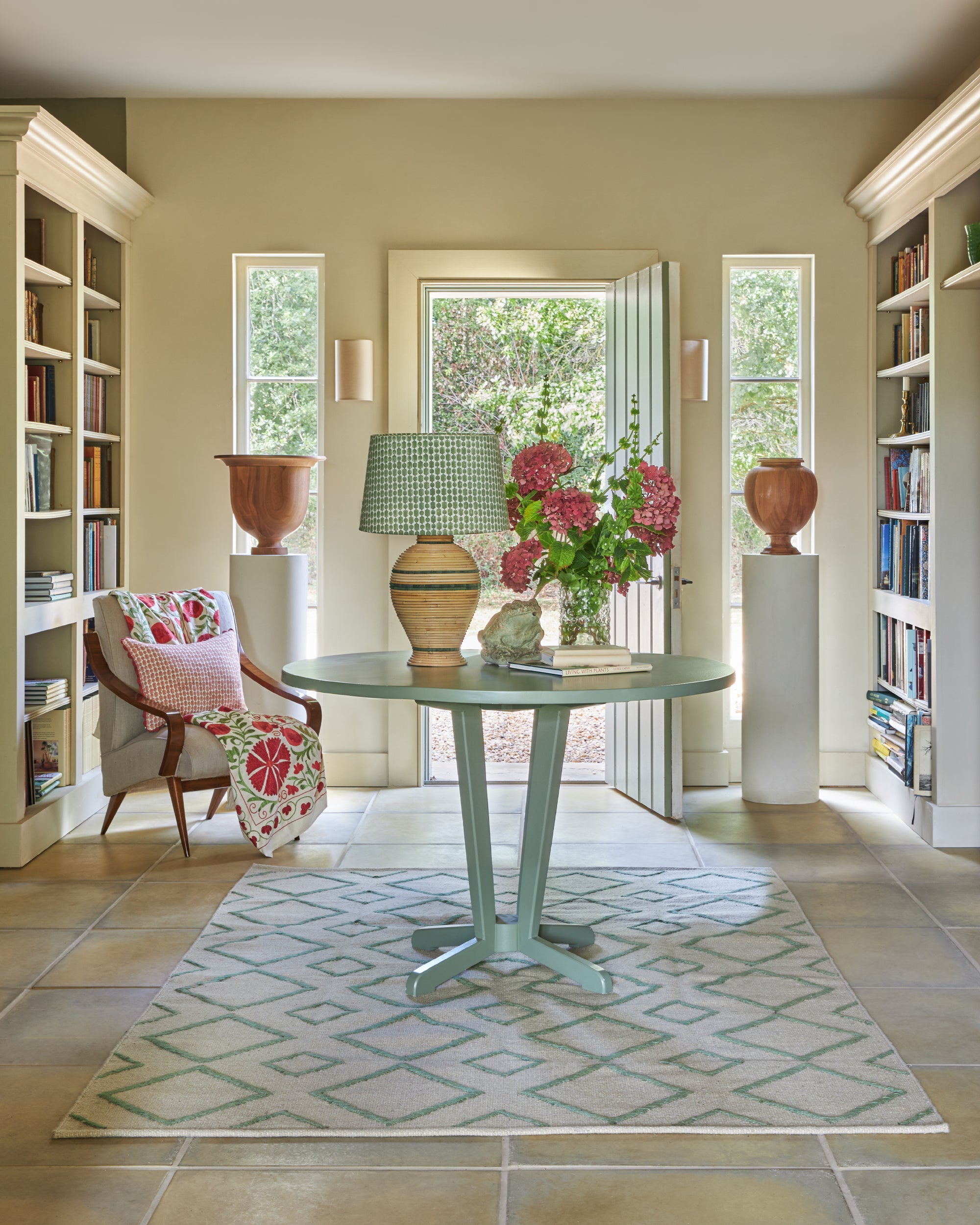 Viale Block Print Cushion - Pink