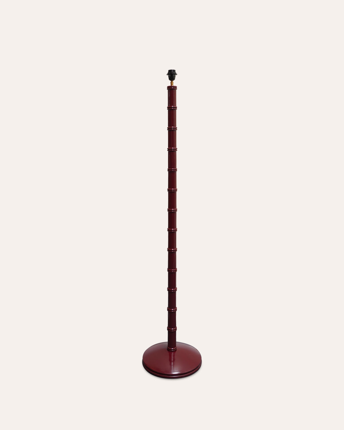 Red wooden column floor lamp - Birdie Fortescue Lighting