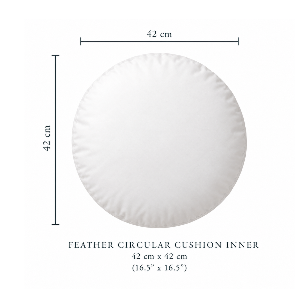 Feather Circular Cushion Inner - 42x42cm