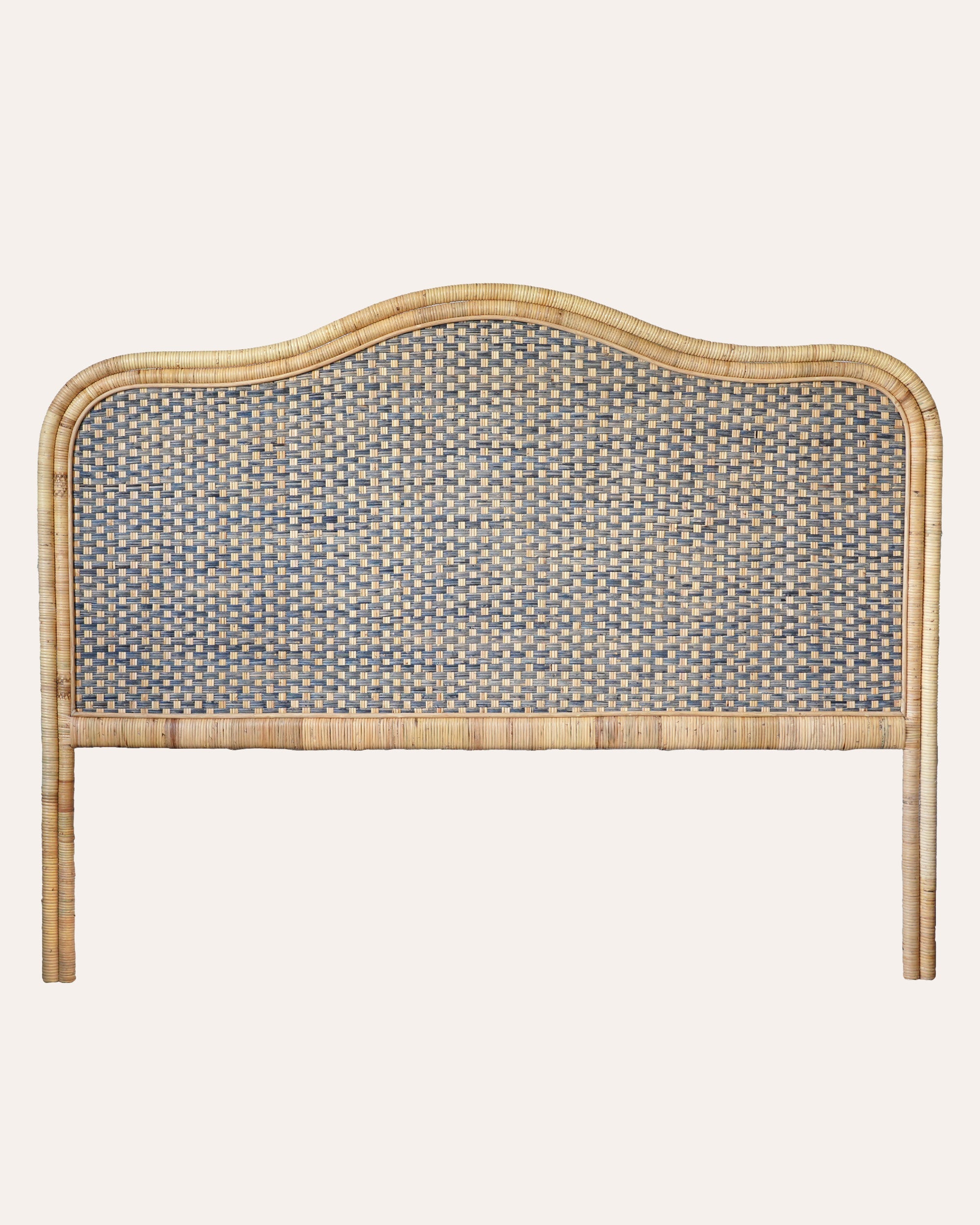 Super King Rattan Headboard - Blue