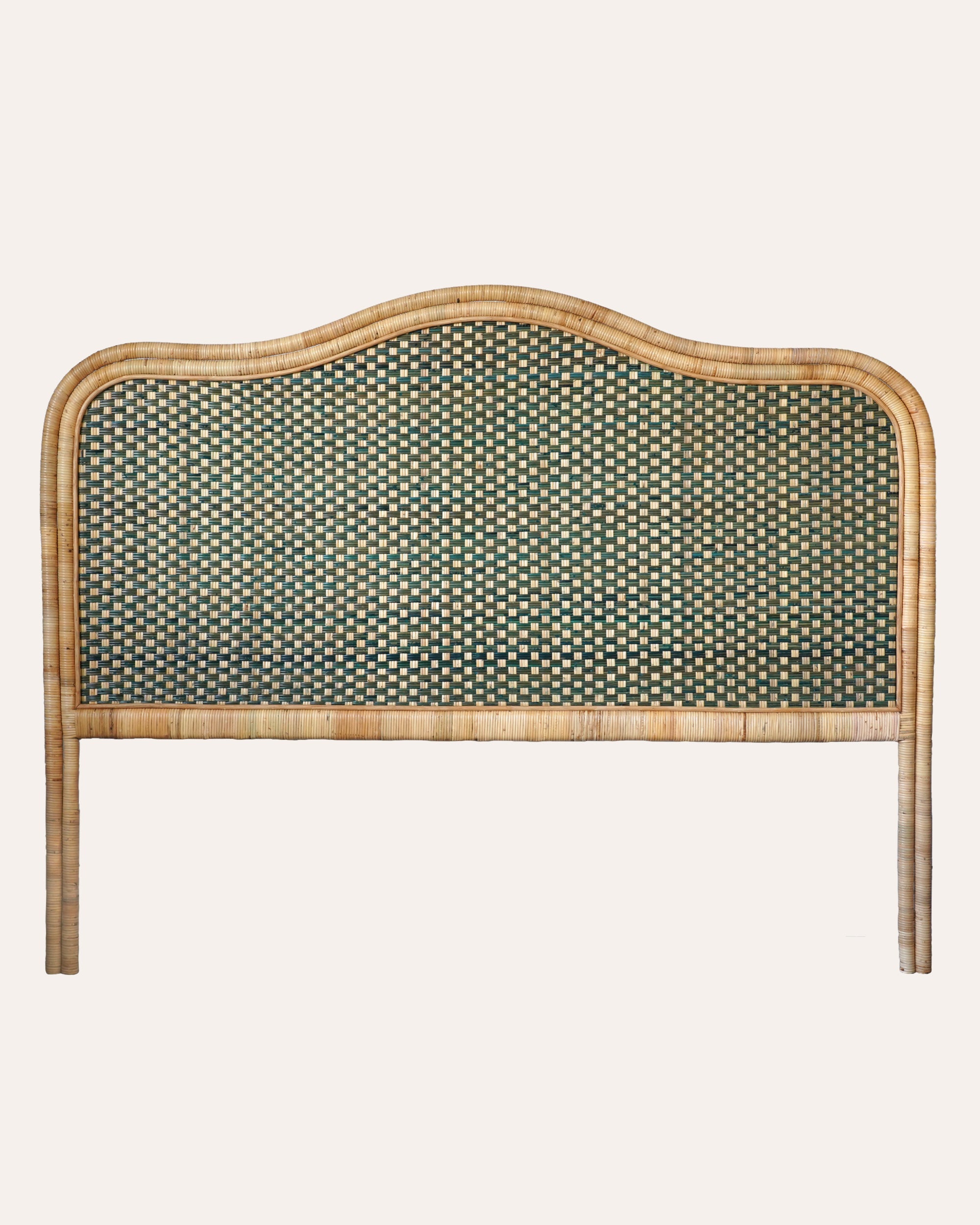 Super King Rattan Headboard - Green