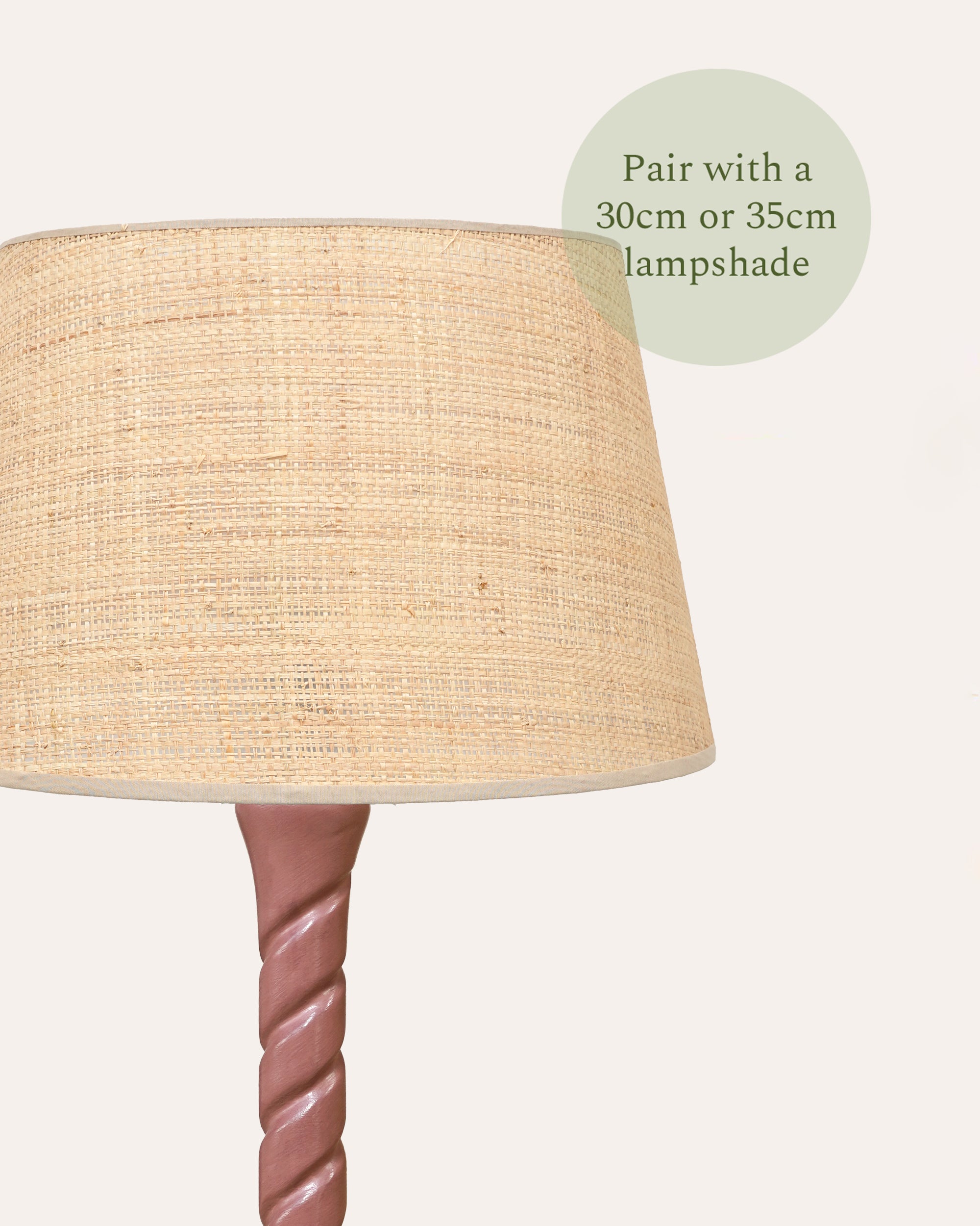 Small Twisted Wooden Table Lamp - Pink