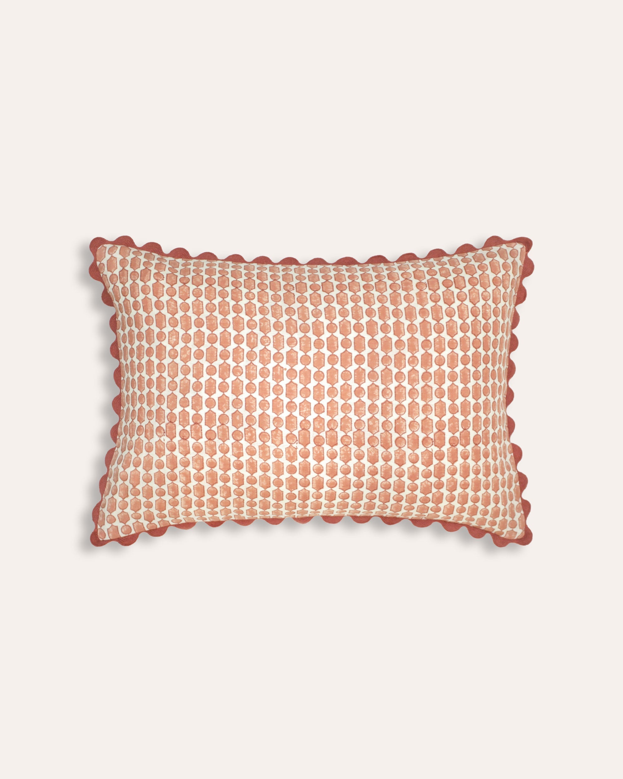 Viale Block Print Cushion - Pink