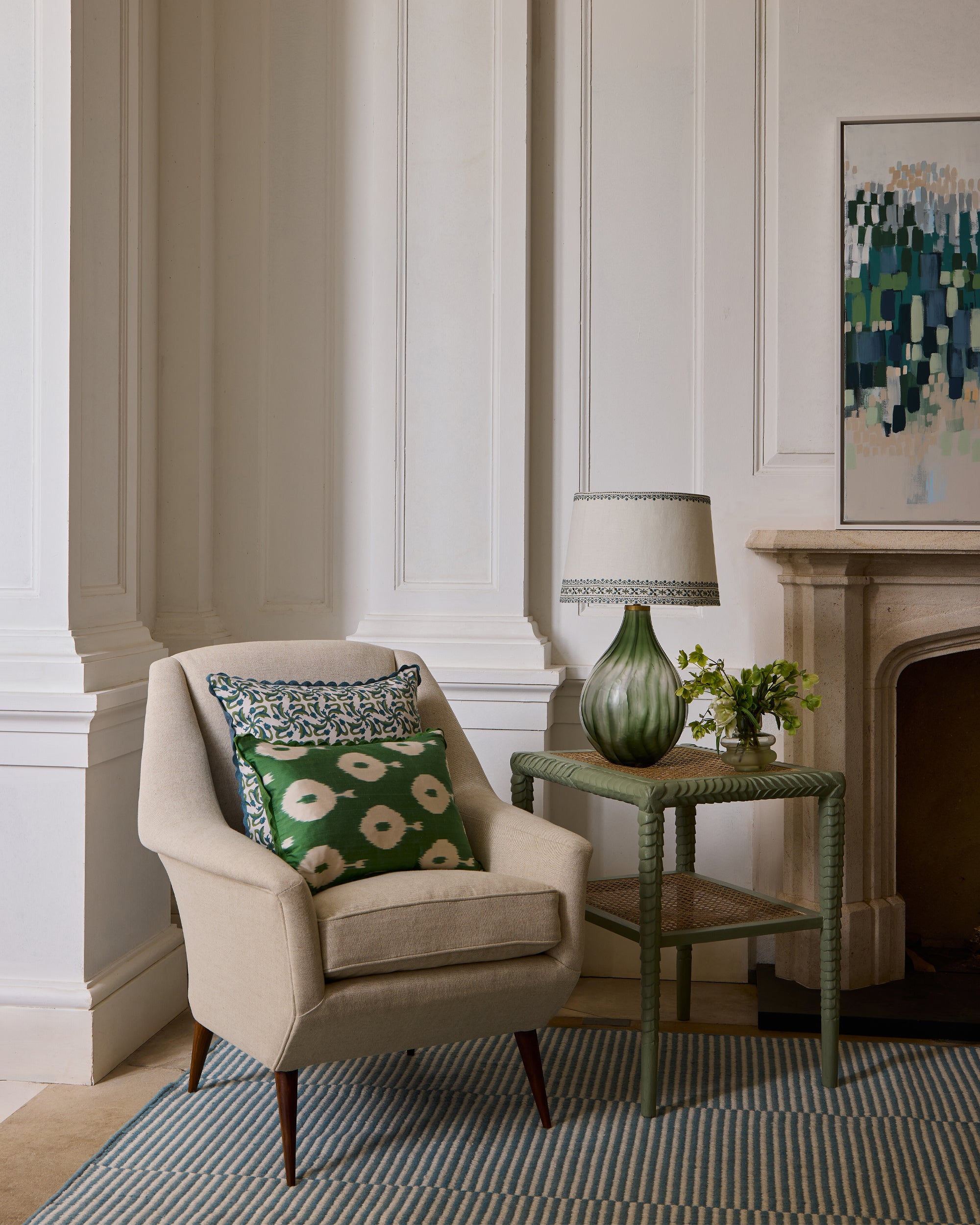 Pavilion Wooden Side Table - Green