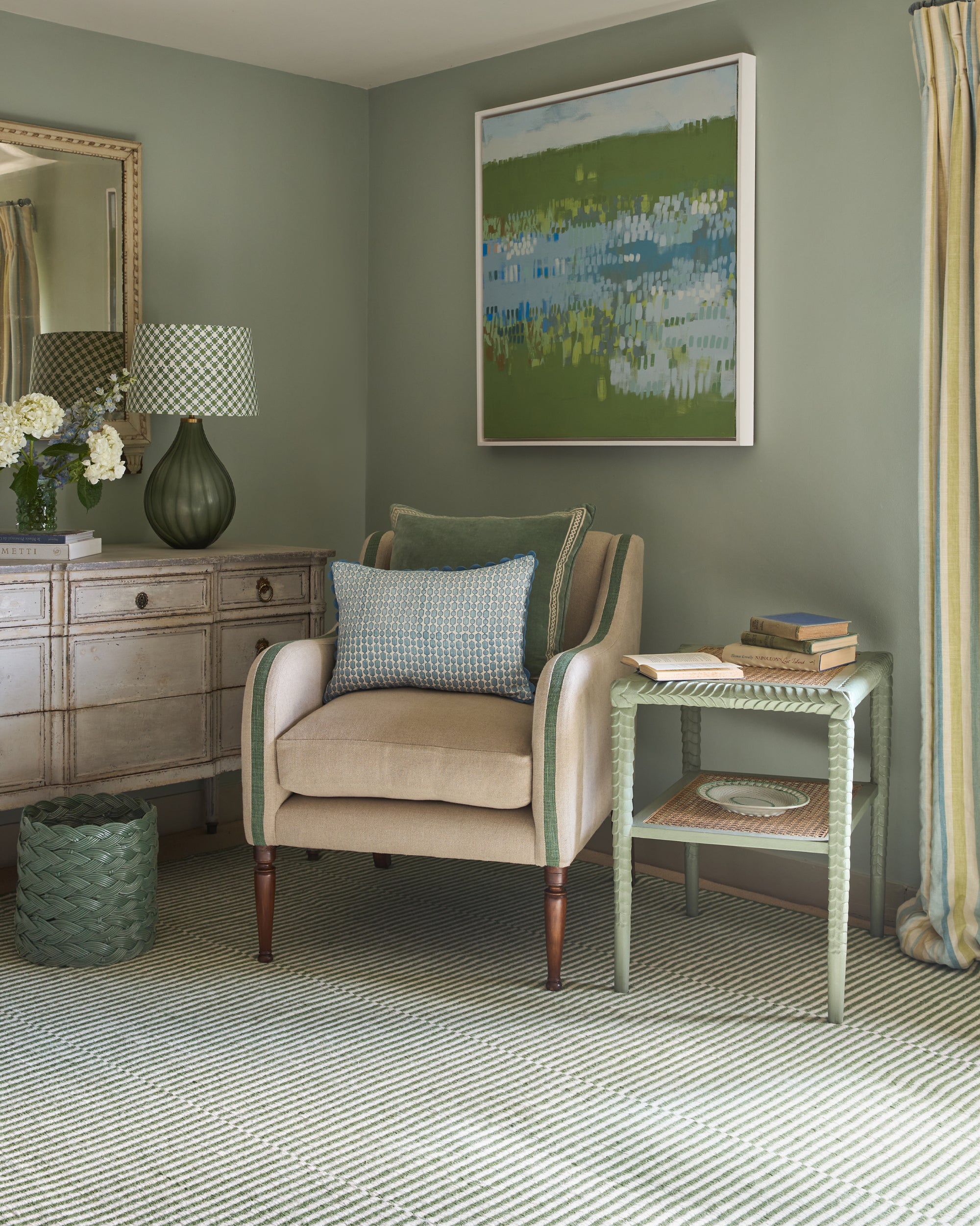 Pavilion Wooden Side Table - Green