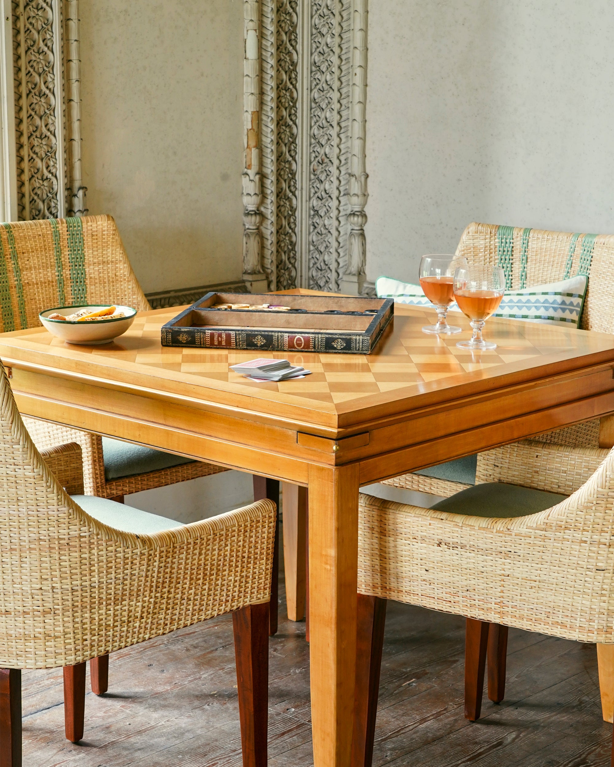 An Elegant 1960’s Inlaid Games Table