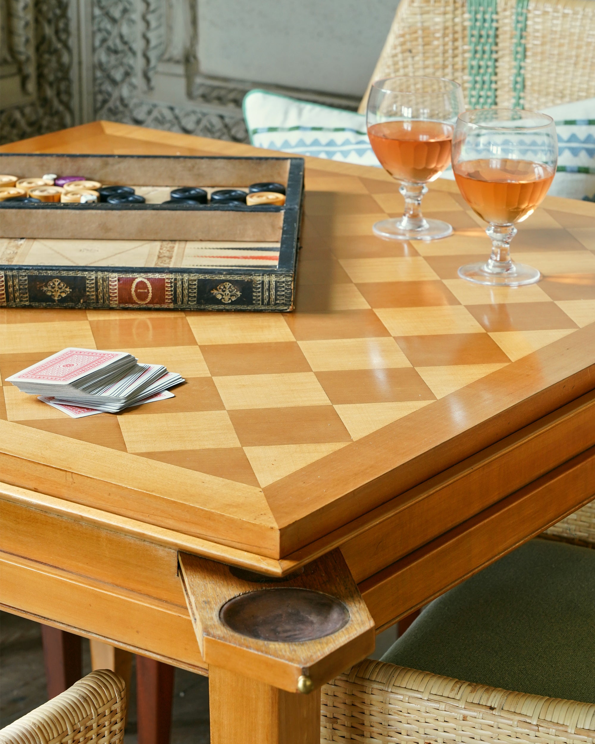 An Elegant 1960’s Inlaid Games Table