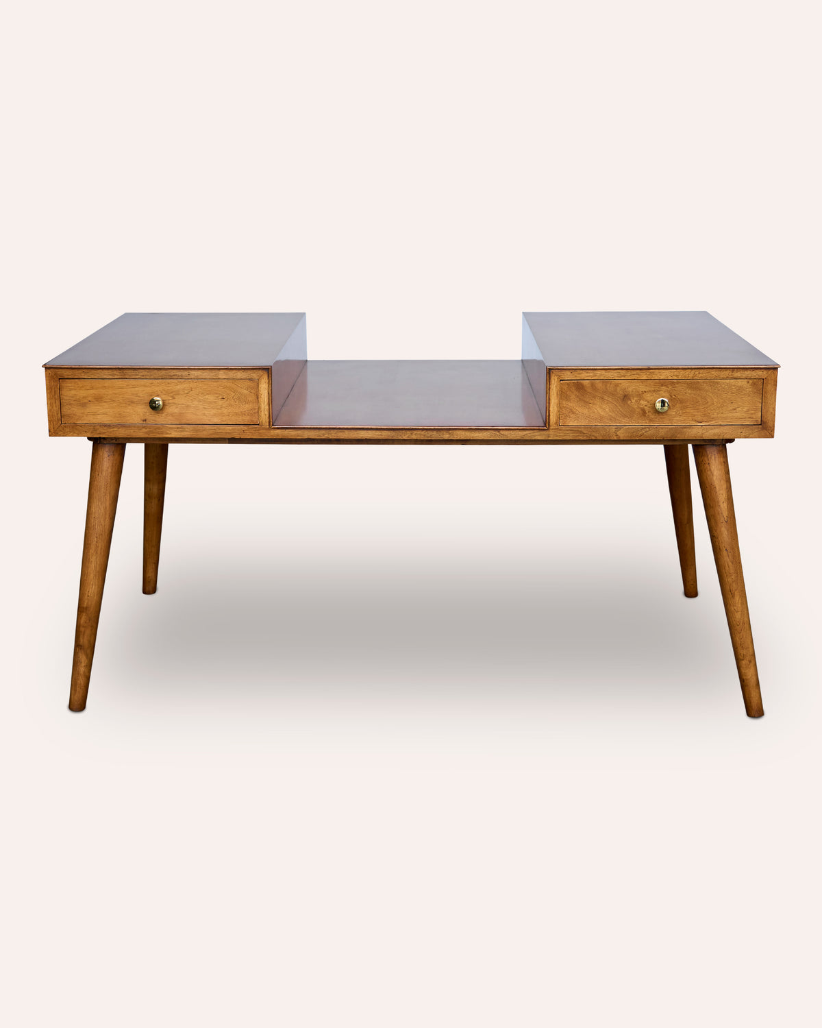 A French mid Century walnut writing table