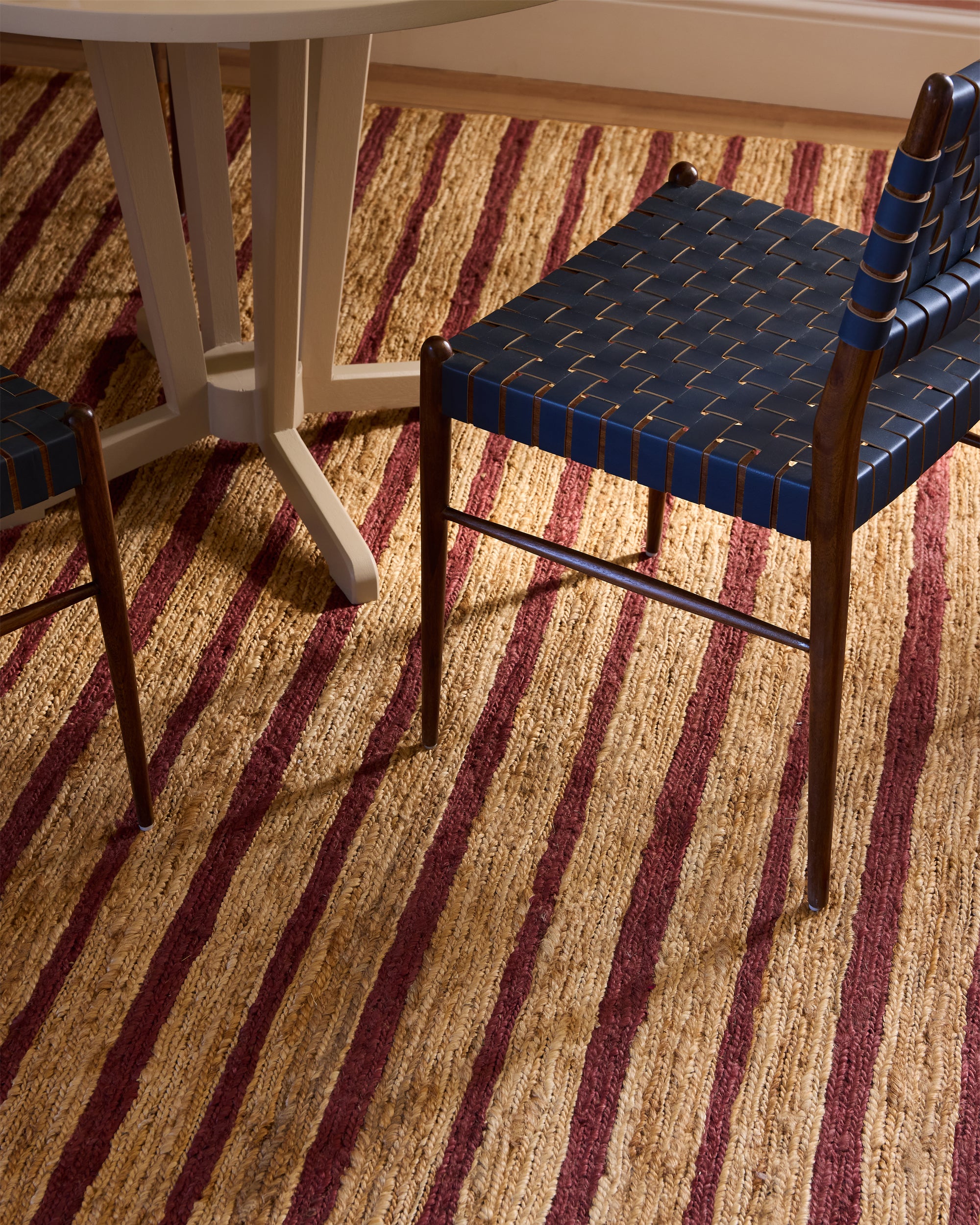 Striped Jute Rug - Red