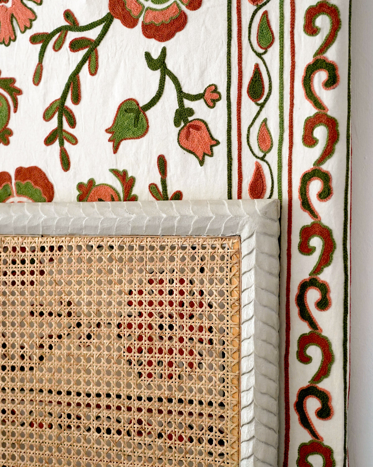 Ella Embroidered Suzani Throw - Red