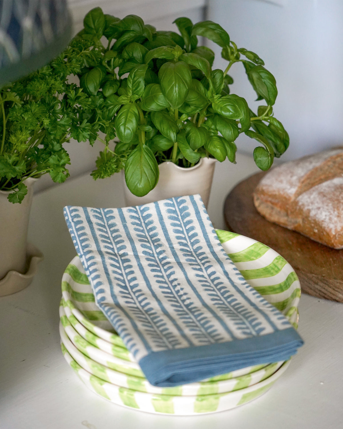 Bel Napkins, Set Of Four - Blue