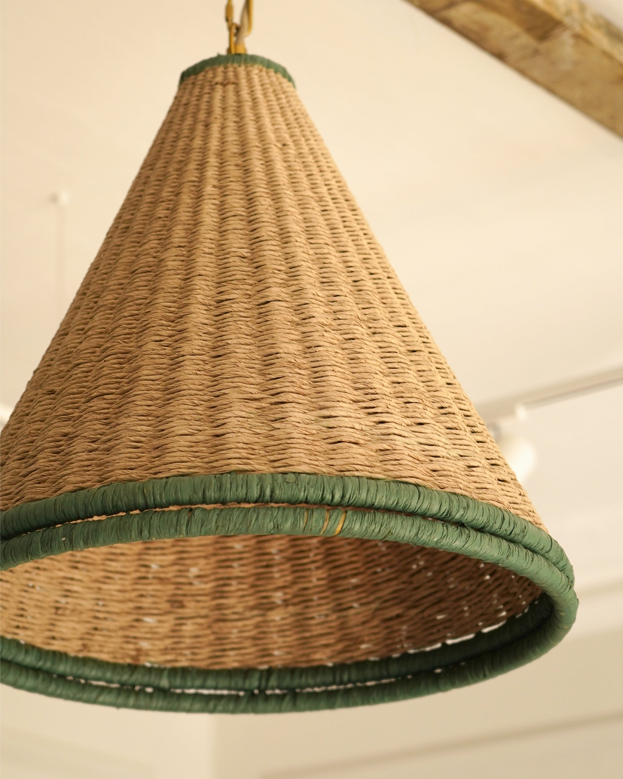 Rampur Seagrass Pendant Light – Green Border