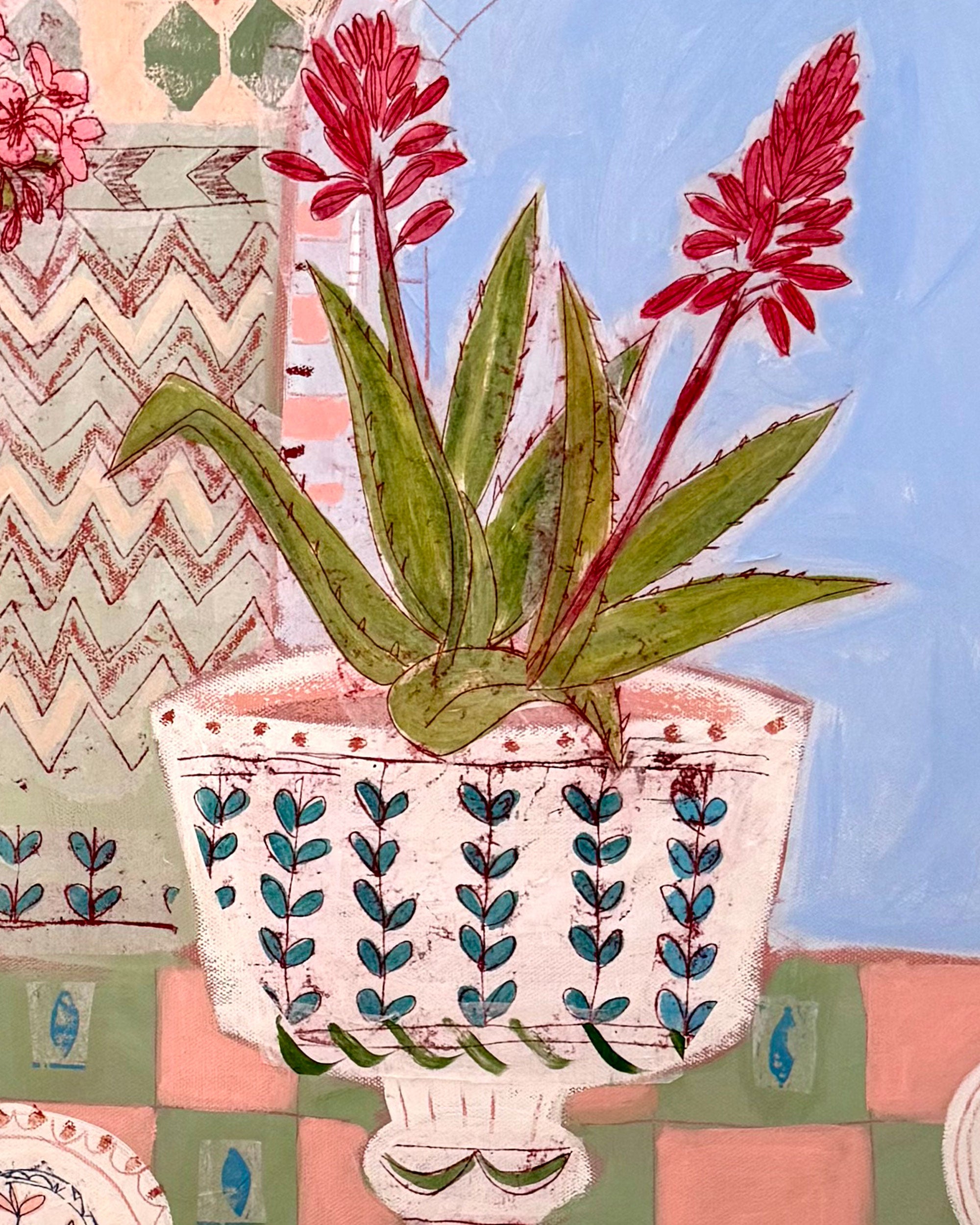 Andrea Curtis - Still life with pink geranium