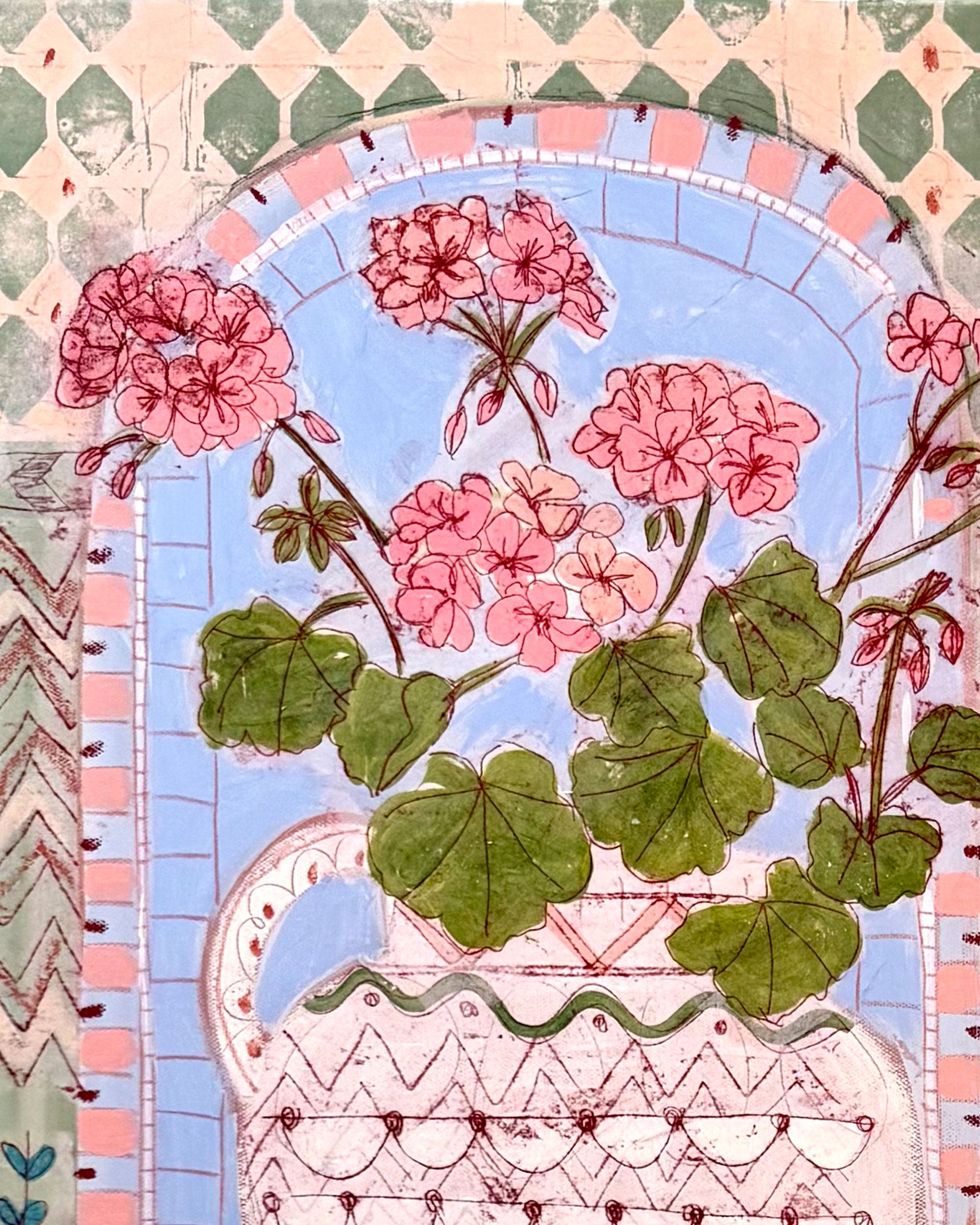 Andrea Curtis - Still life with pink geranium