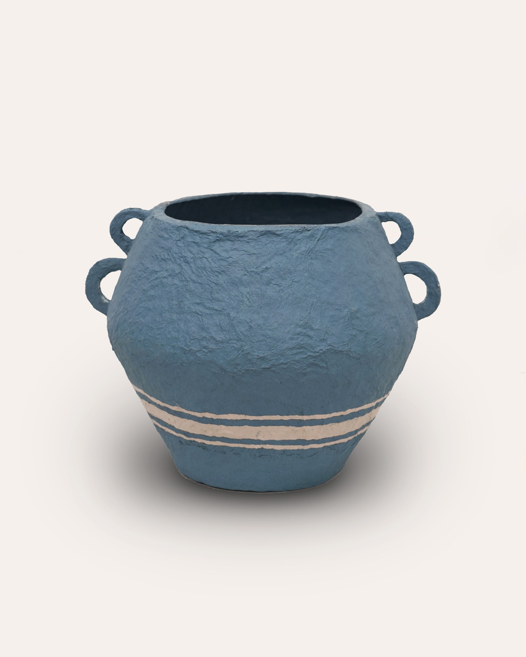 Cotton Mache Vase - Blue