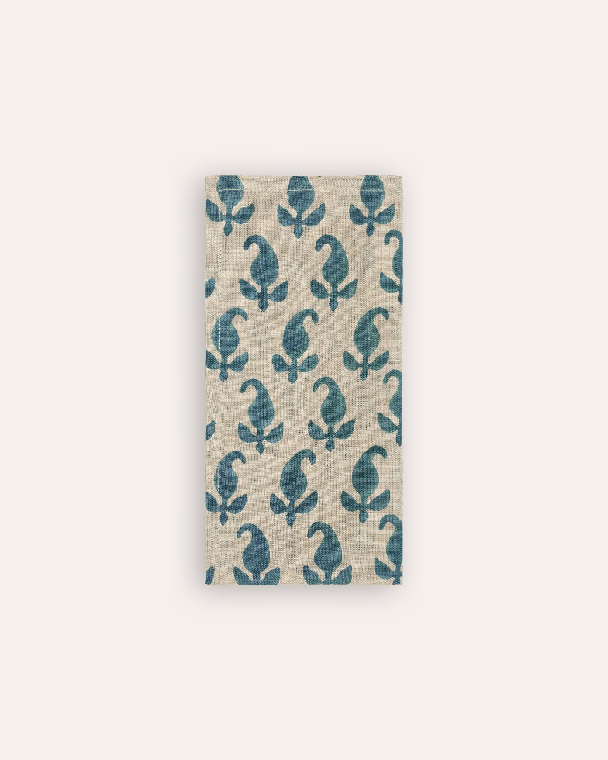 Paisley Linen Napkins - Blue