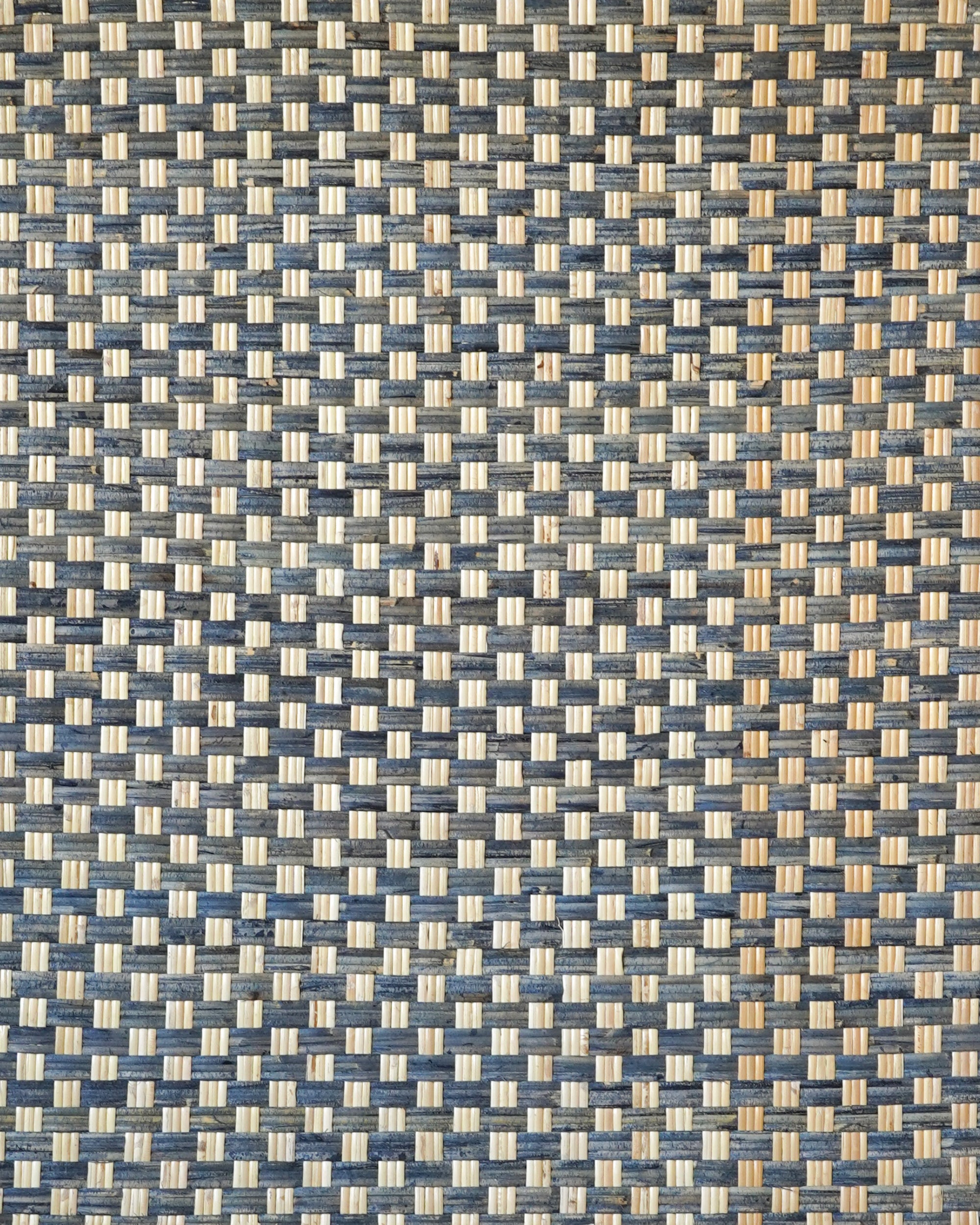 Single Rattan Headboard - Blue