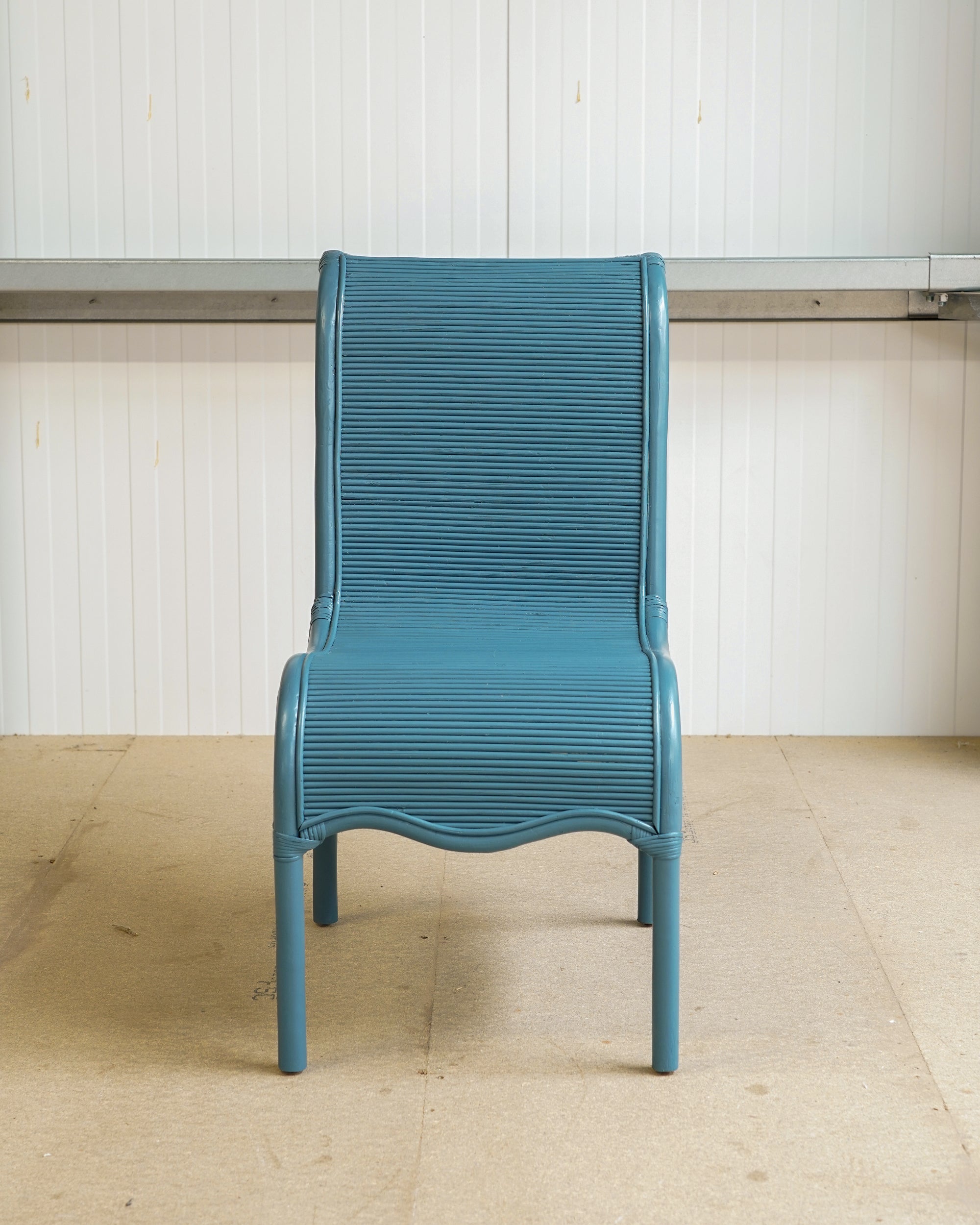 Wavy Painted Rattan Dining Chair