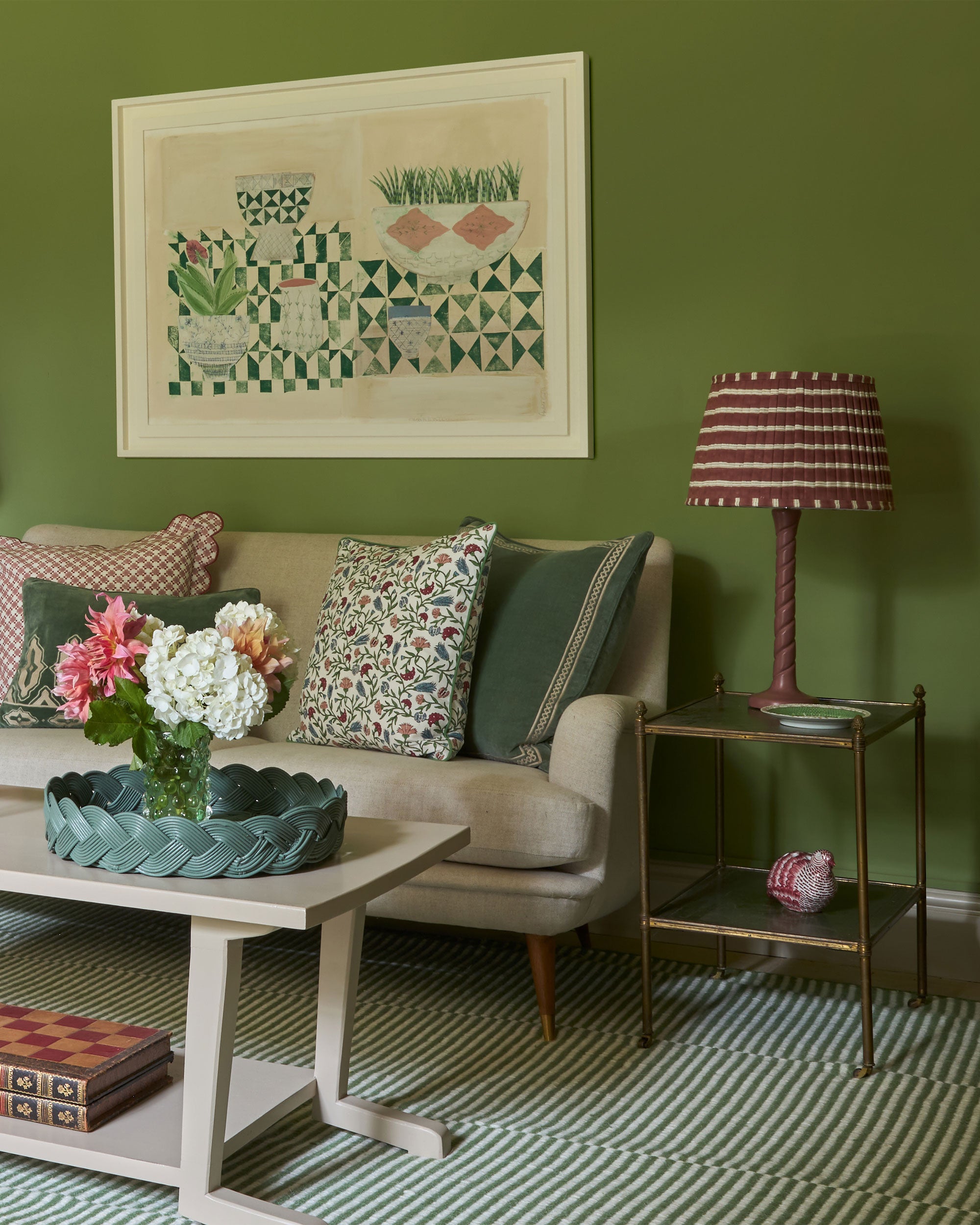 Striped Panel Rug - Green