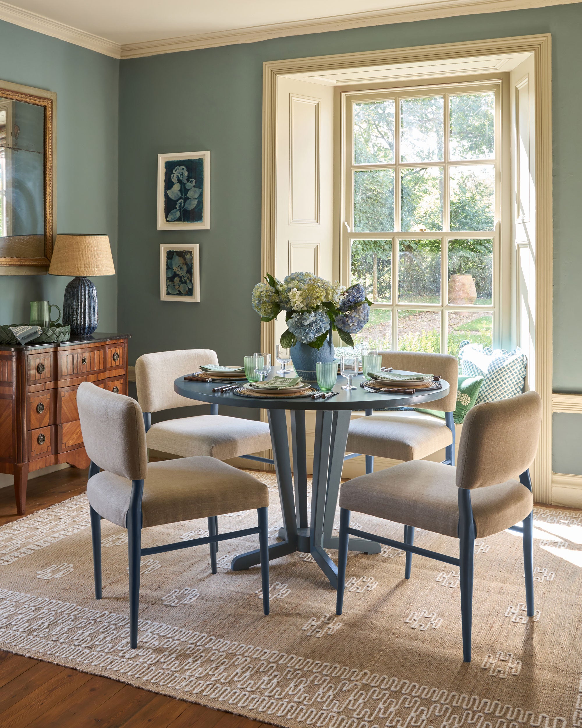 Wensum Dining Chairs - Blue/Natural