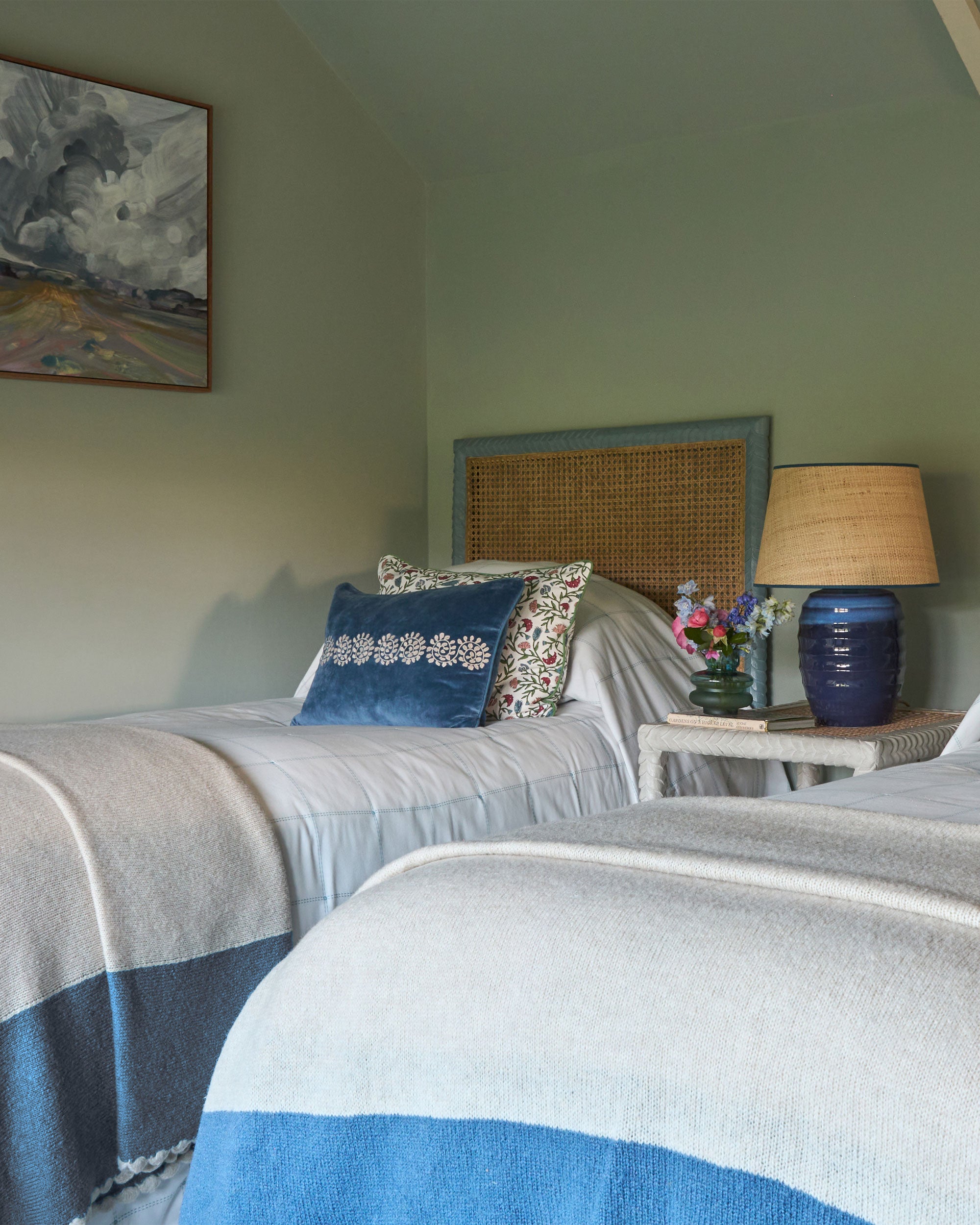 Pavilion Wooden Single Headboard - Blue