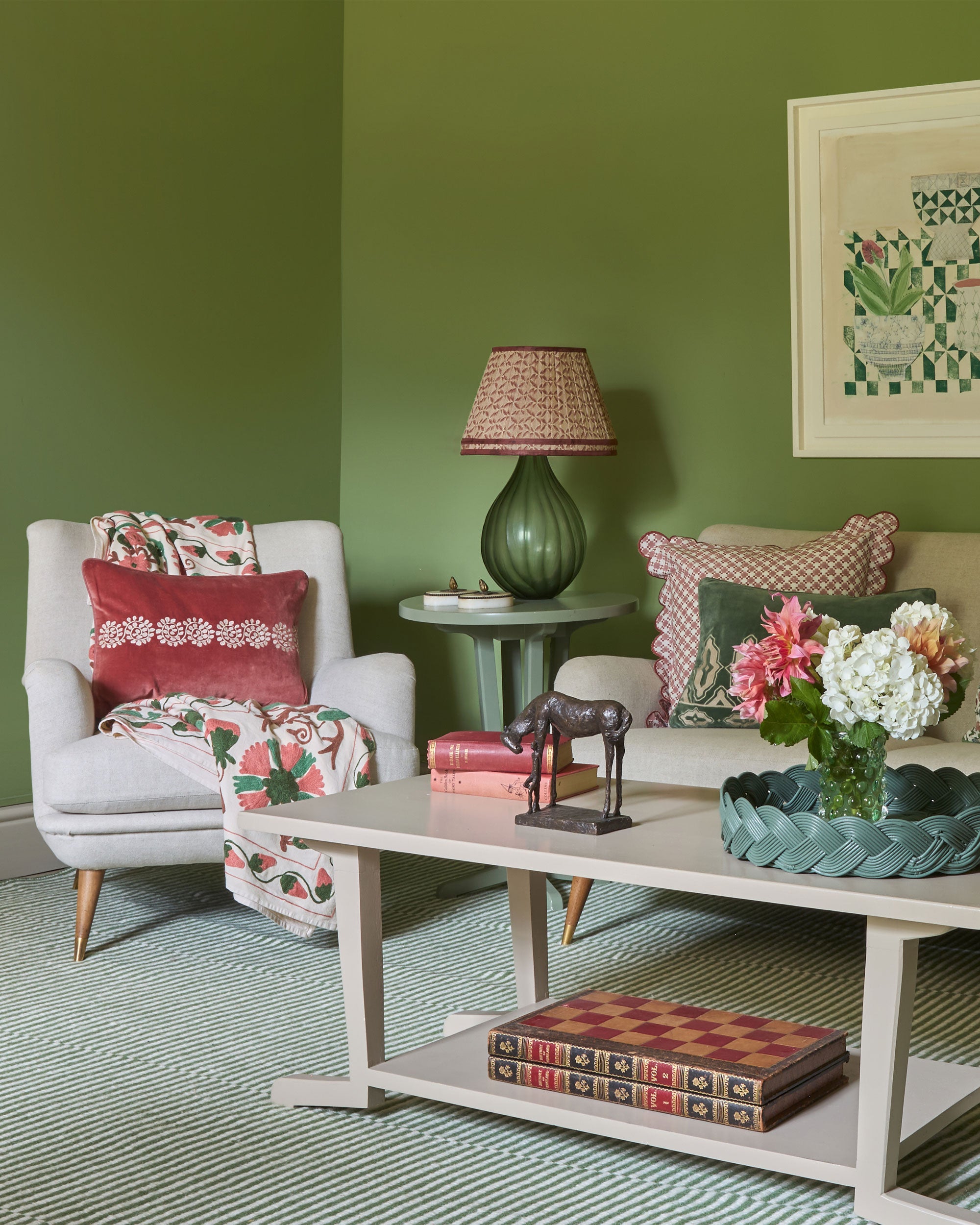 Striped Panel Rug - Green