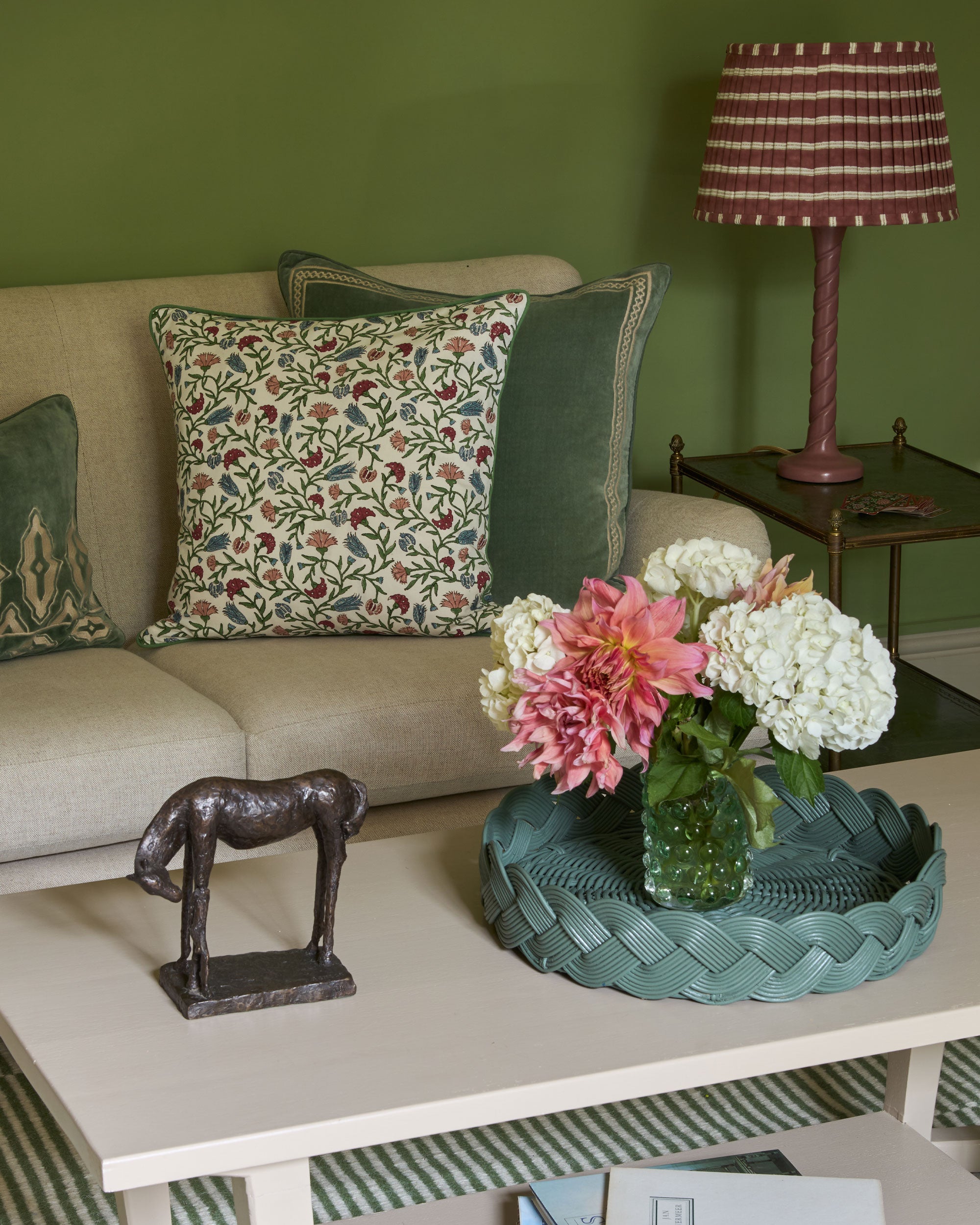 Plaited Woven Tray - Hedge Green