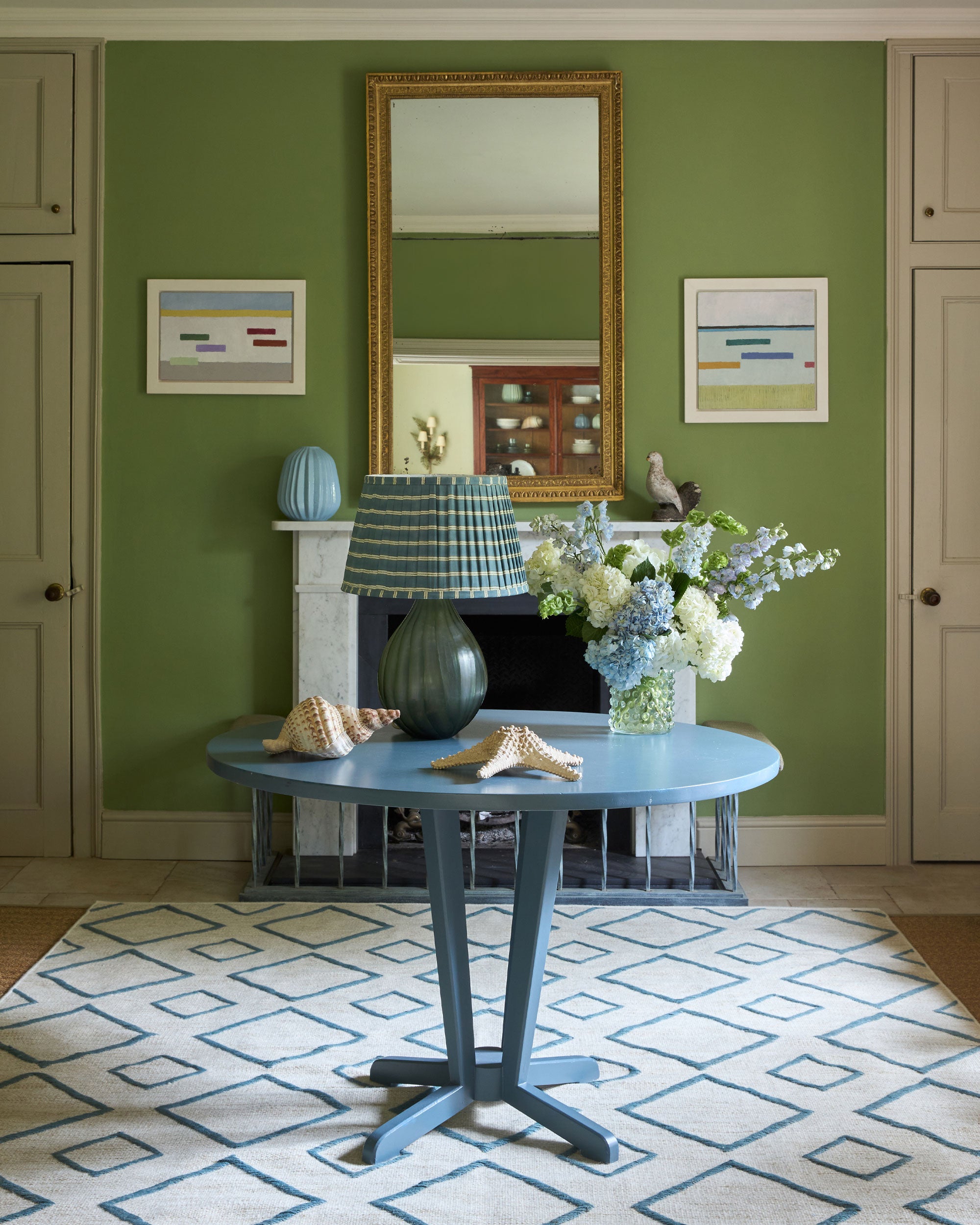 Wensum Pedestal Table - Petrol Blue