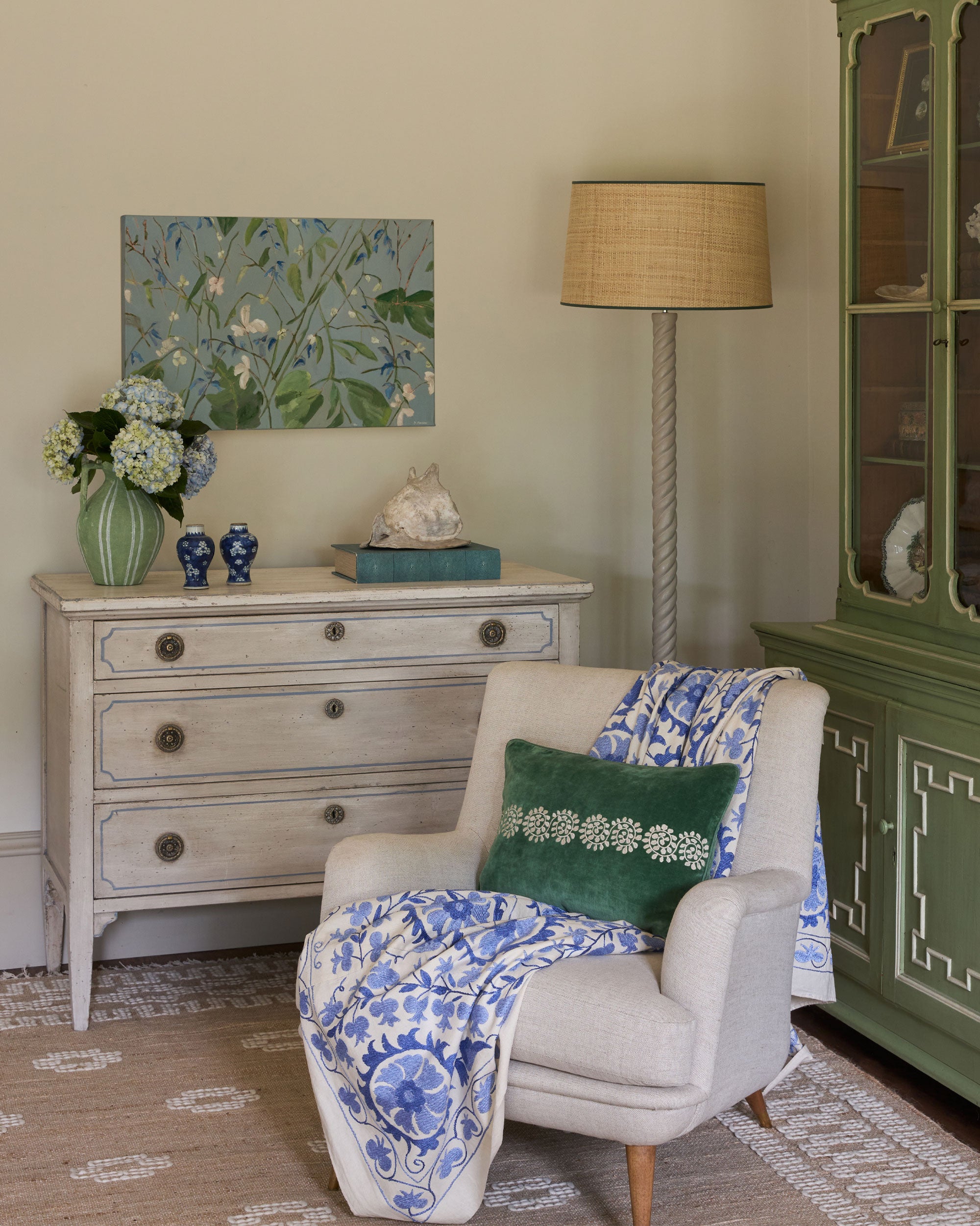 Diana Forbes - Blue Salvia and Nicotiana - RESERVED