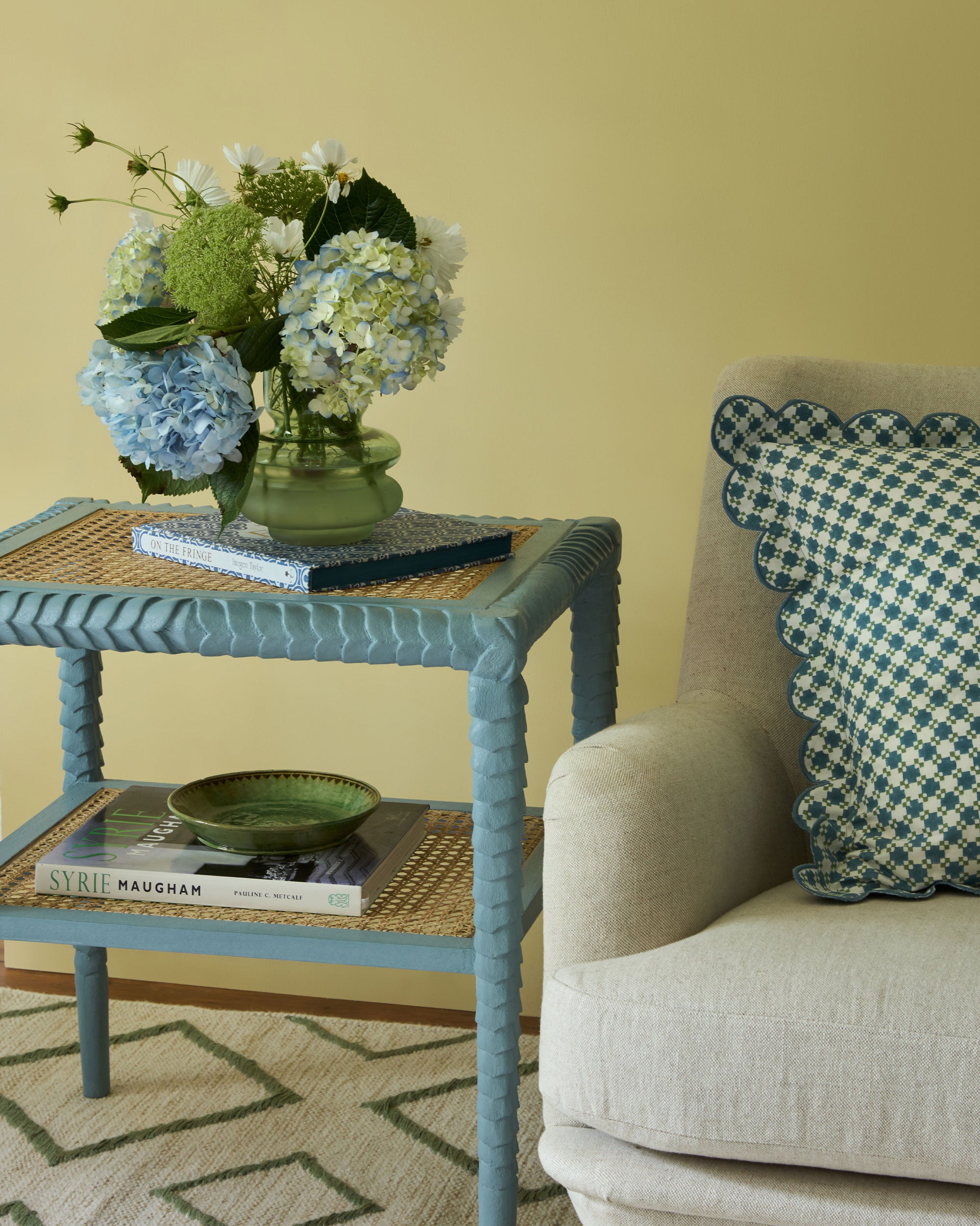 Pavilion Wooden Side Table - Blue