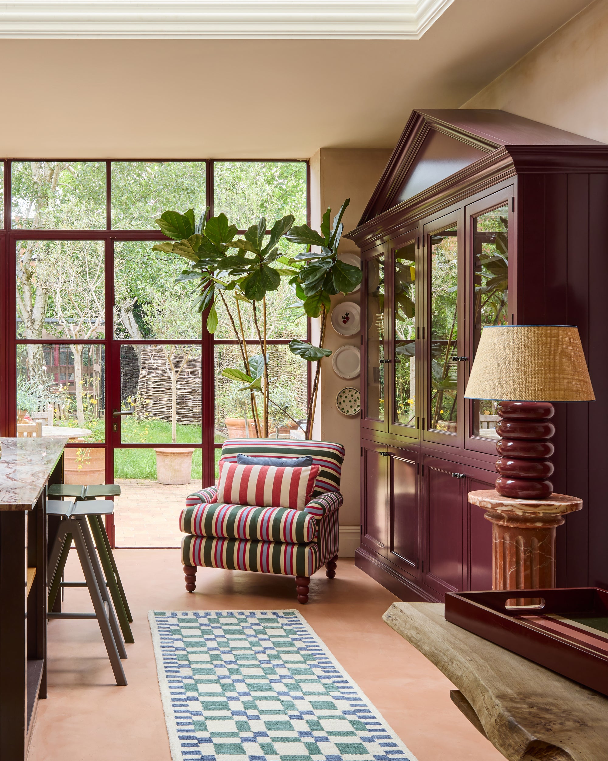 The Check Mate Wool Runner - Green & Blue