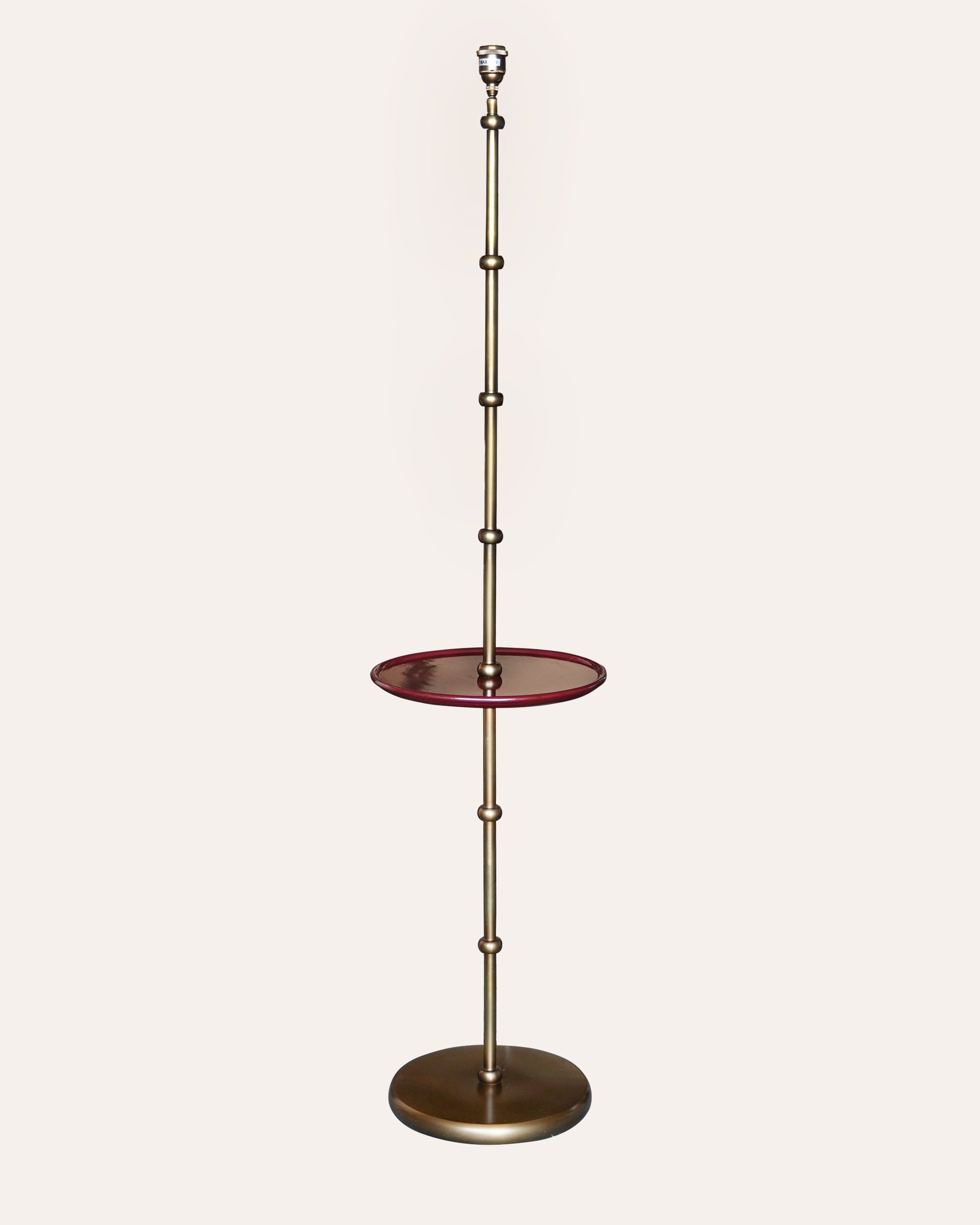 Brass Floor Lamp with Tray - Red (Seconds)