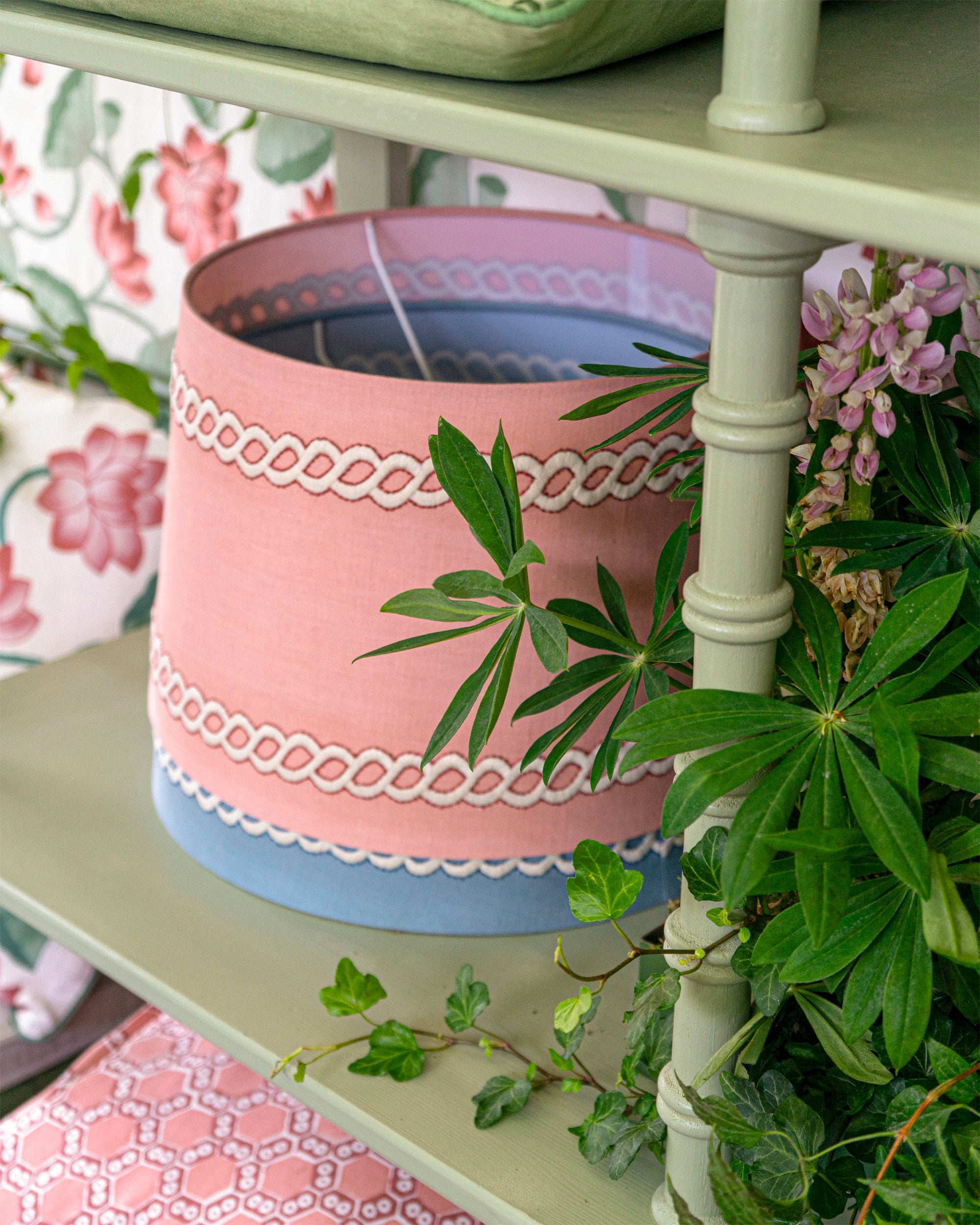Rassi Embroidered Lampshade - Pink