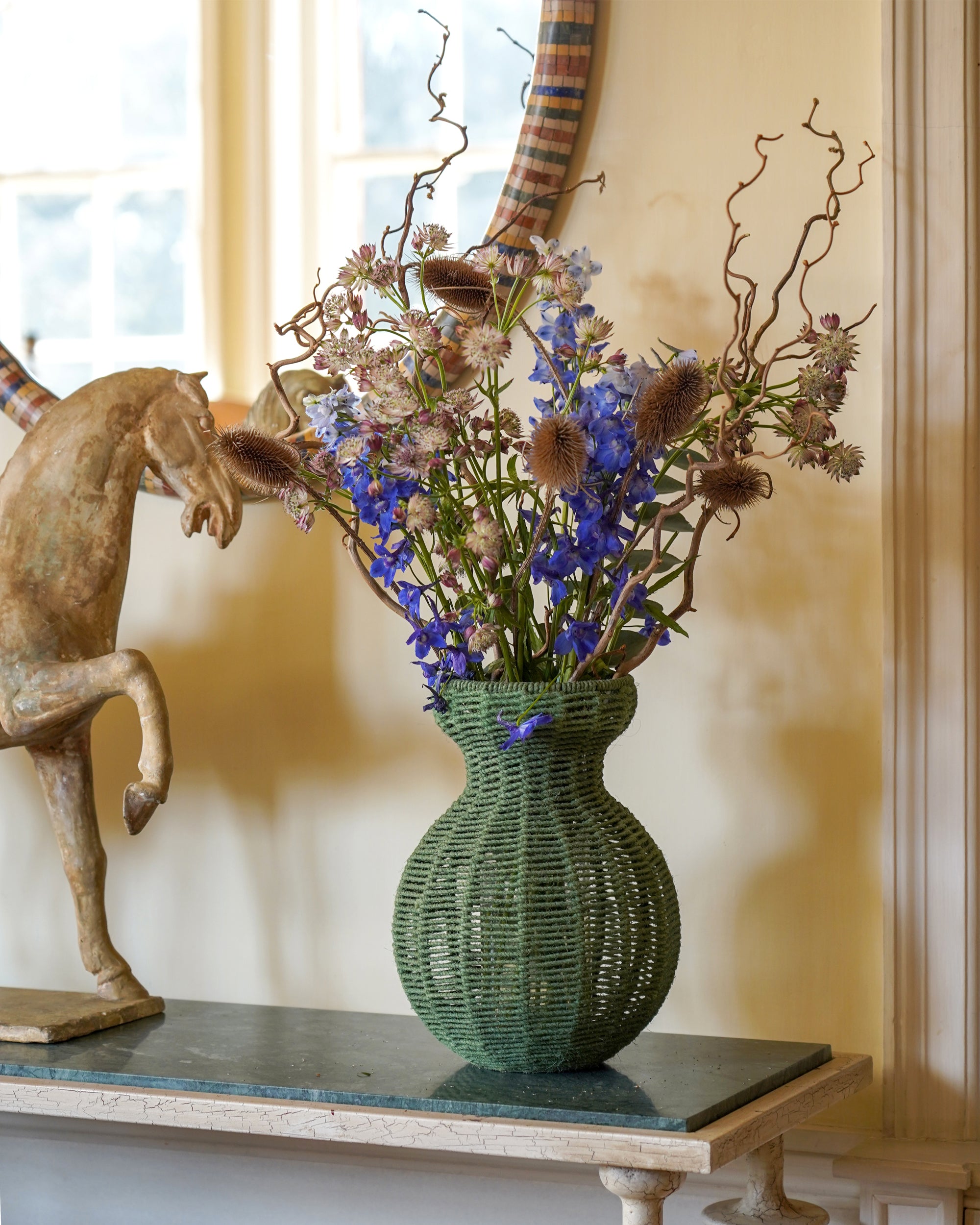 Large String Vase - Green