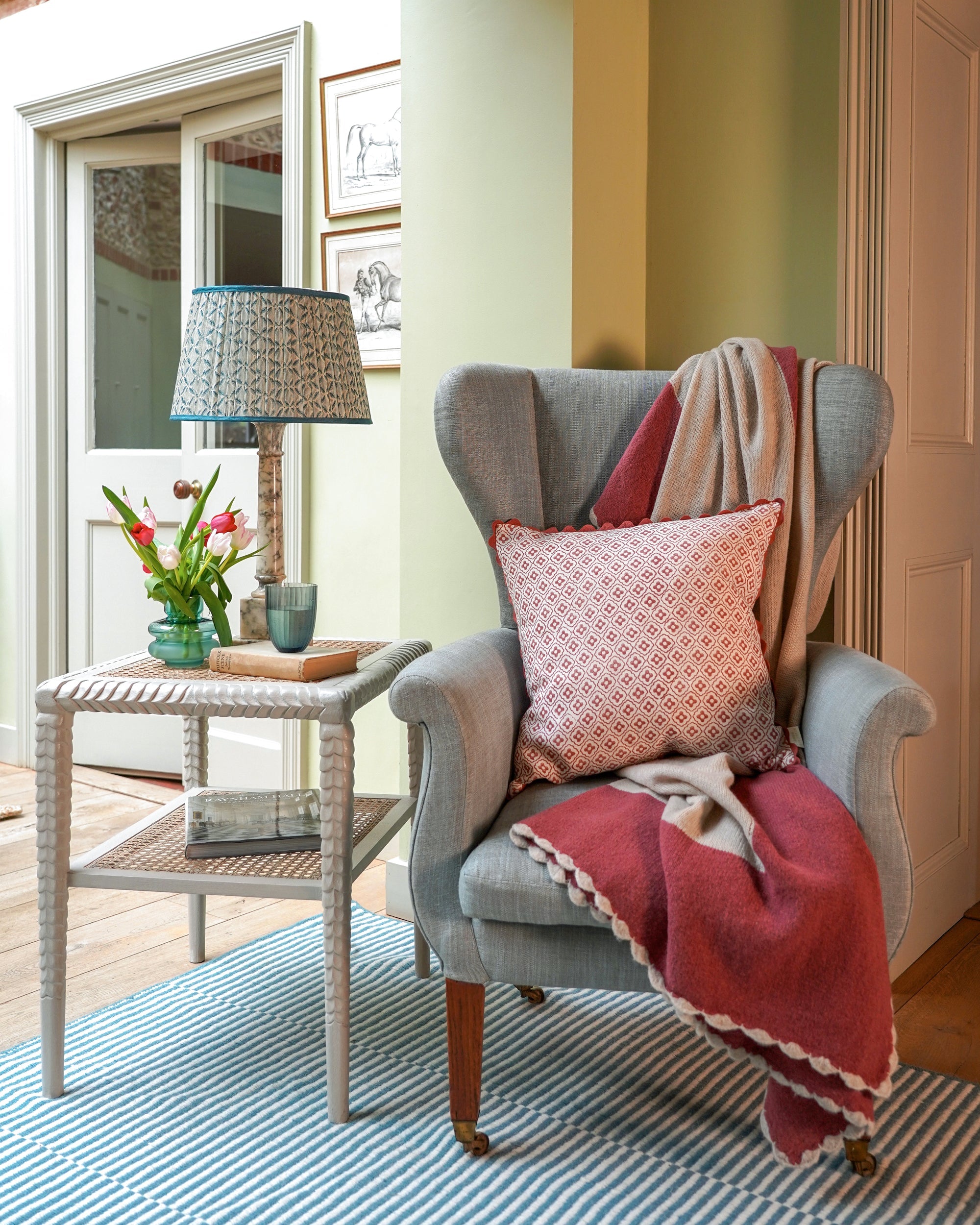 Finestra Block Print Cushion - Pink