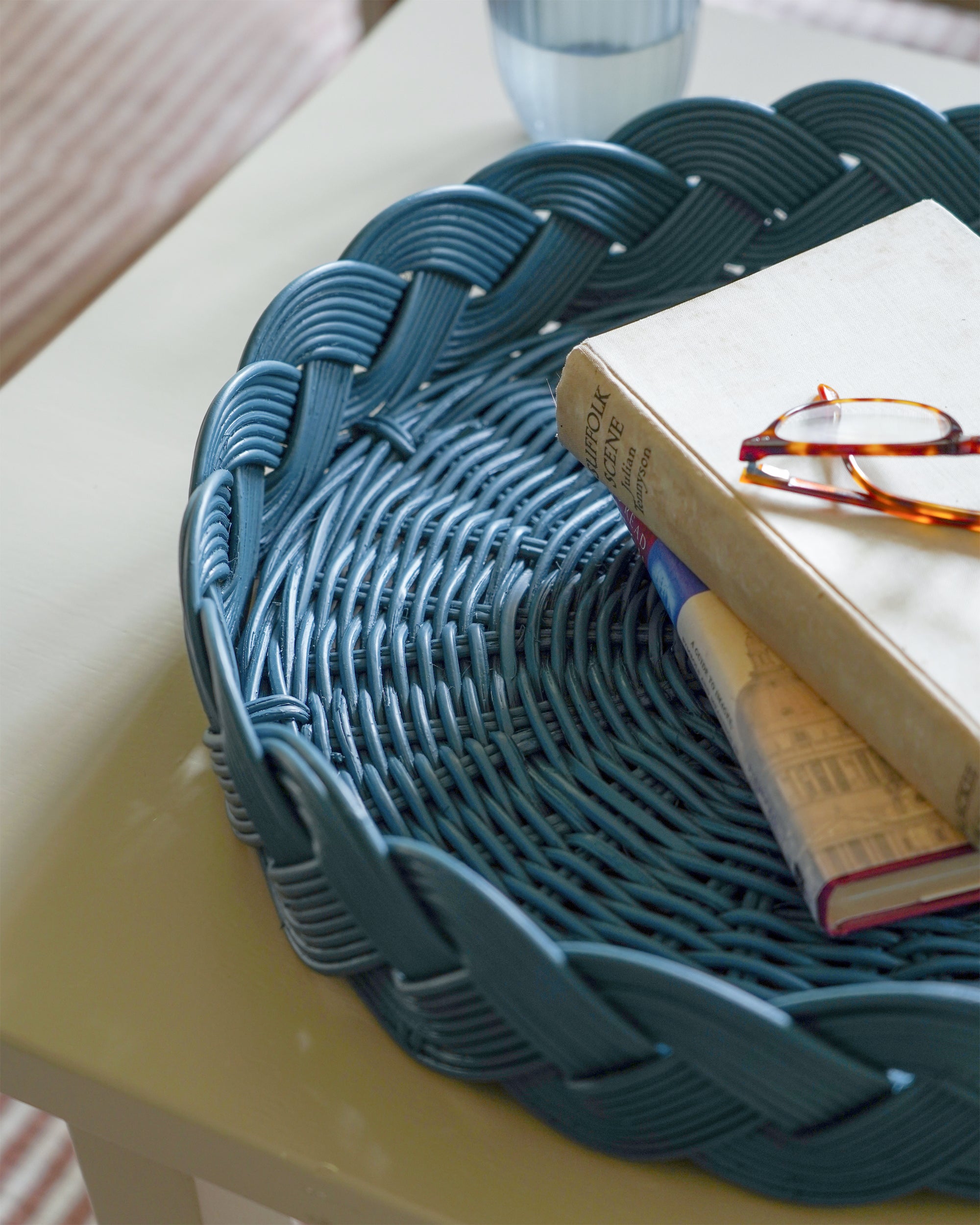 Plaited Woven Tray - Aegean Blue