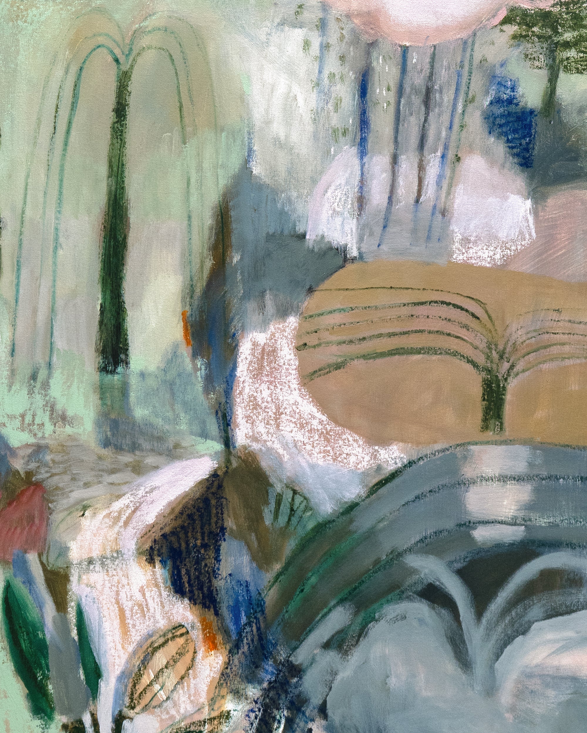 Abstract art with a mix of colors and textures