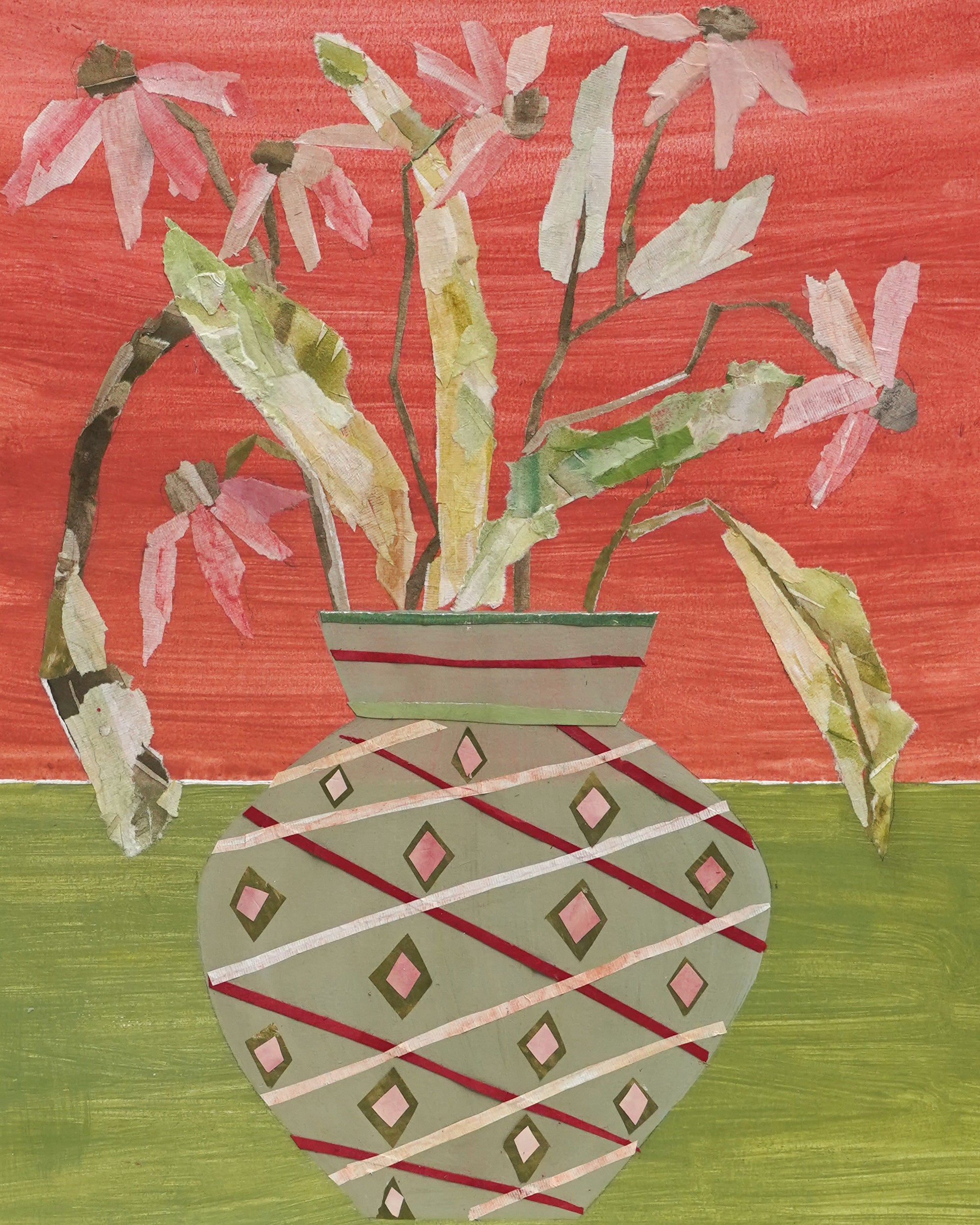Diana Forbes - Echinaceas in Geometric Vase I