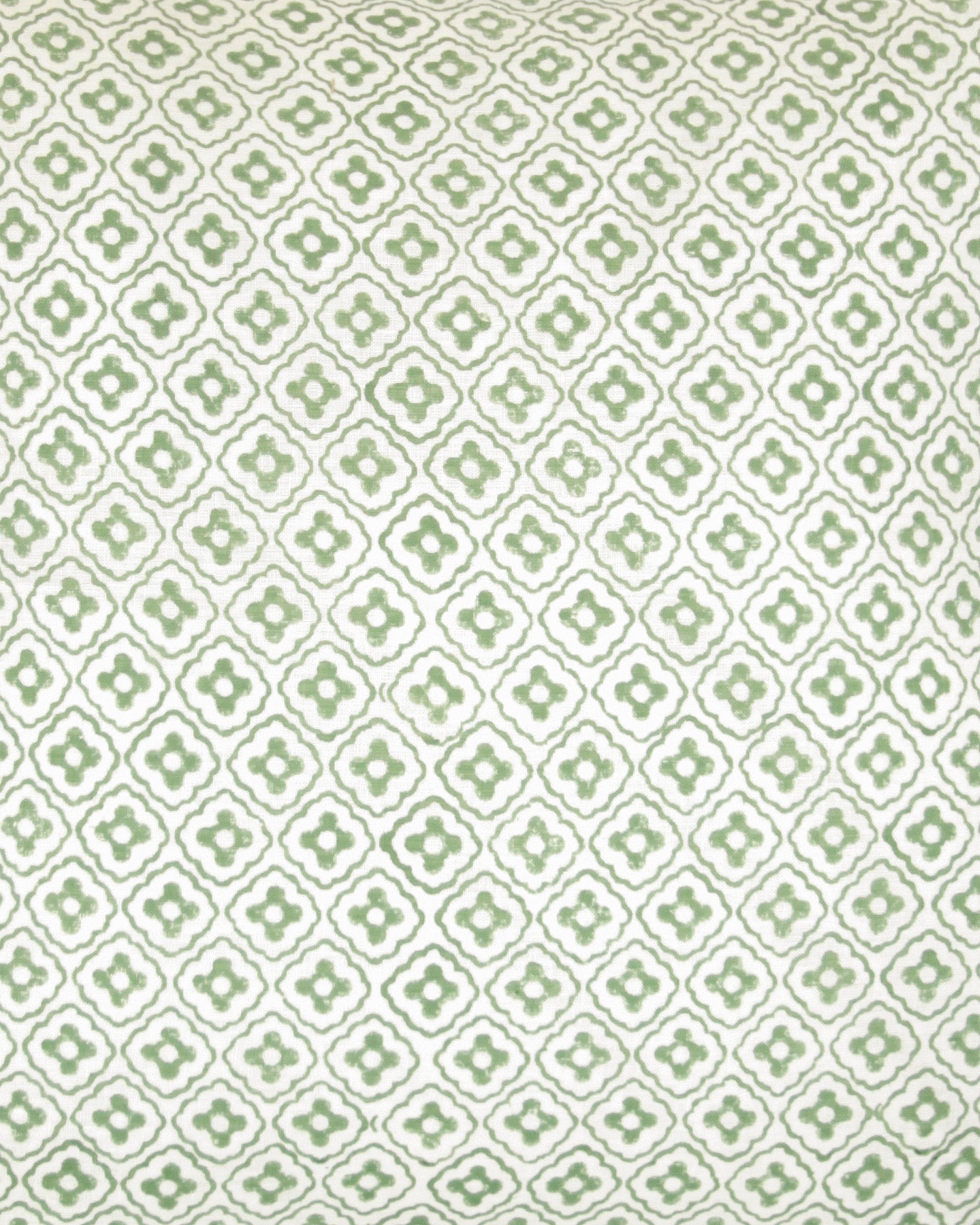Close up detail image of the green square Finestra cushion