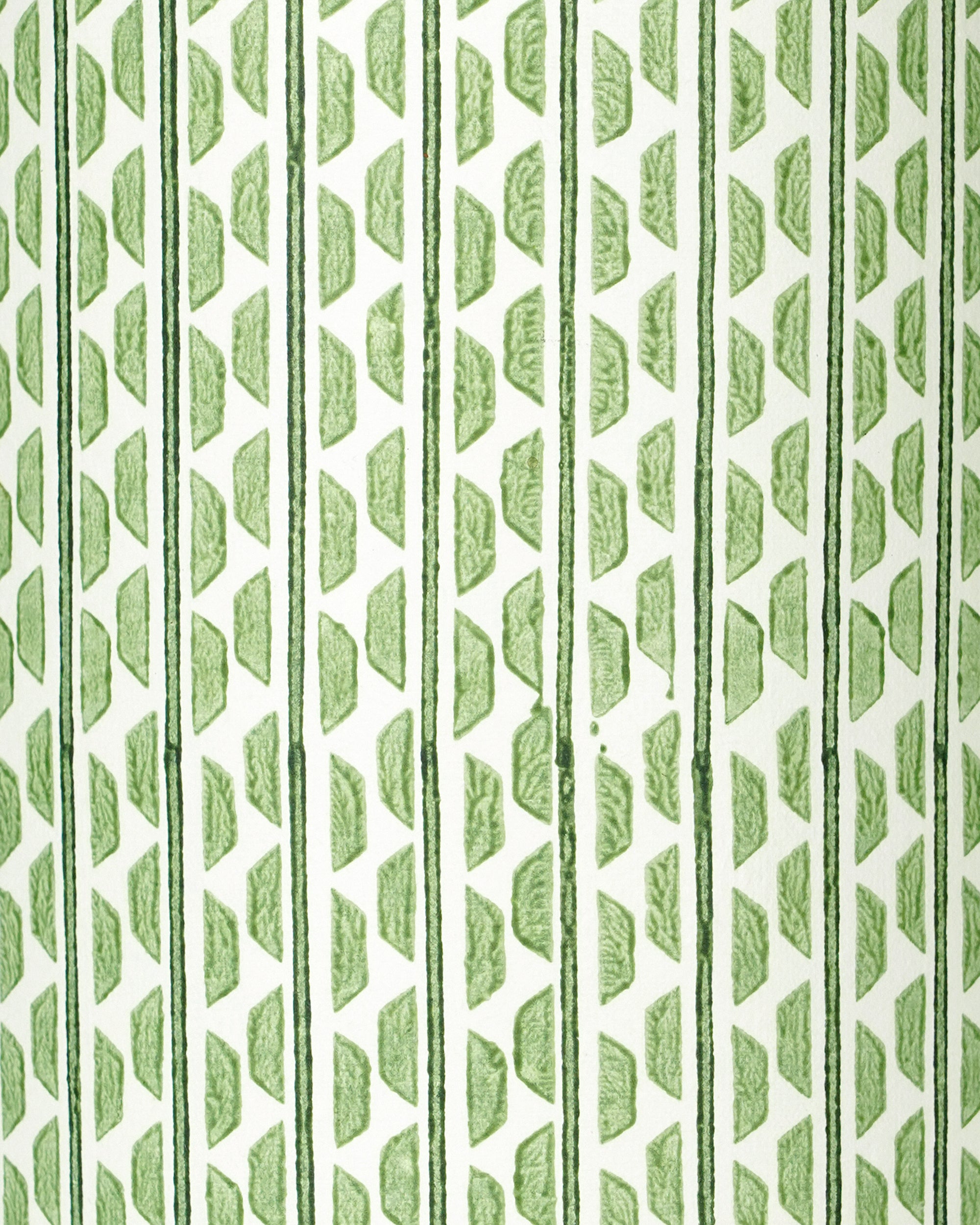 Green geometric pattern on a white background