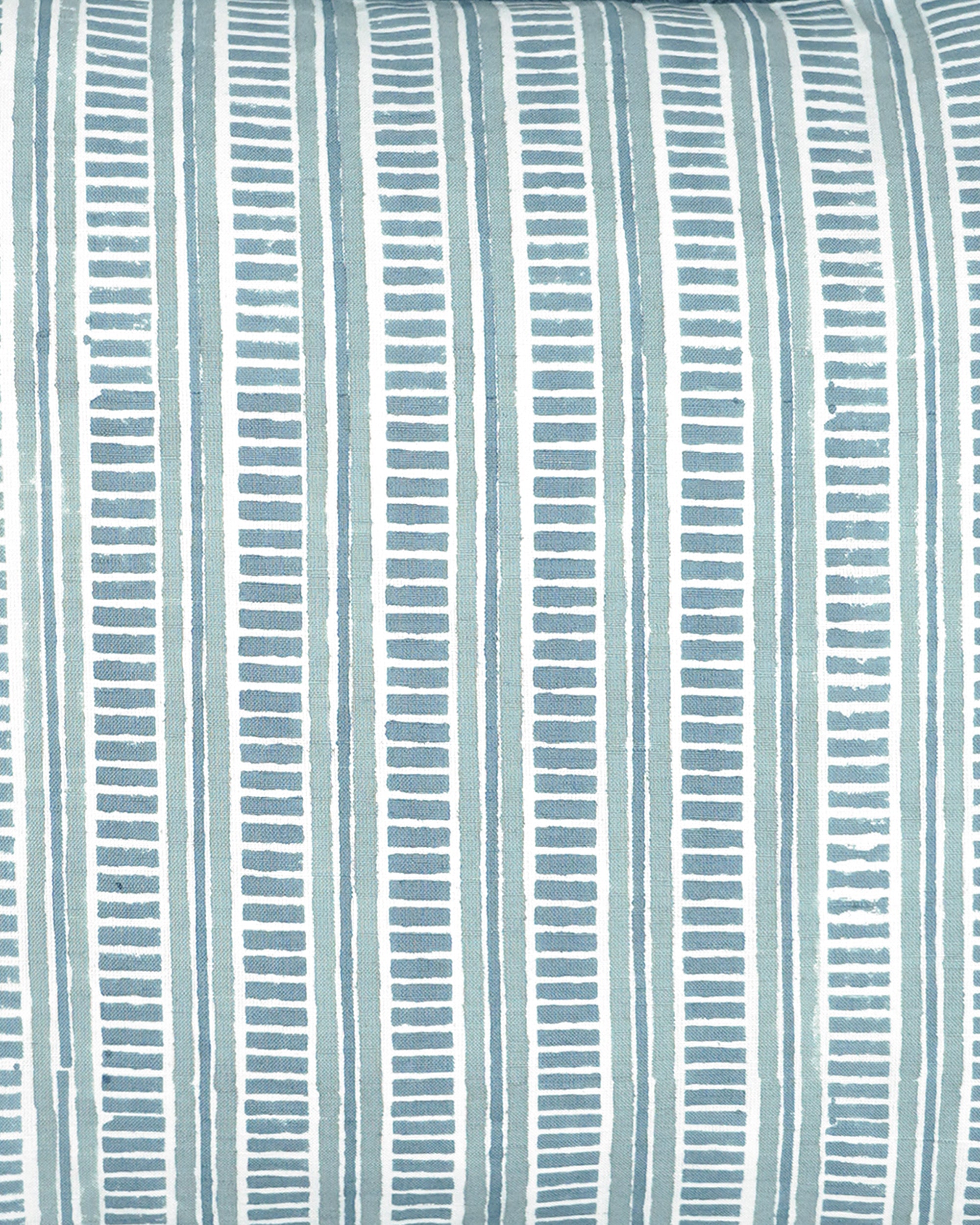 Fabric with blue and white striped pattern