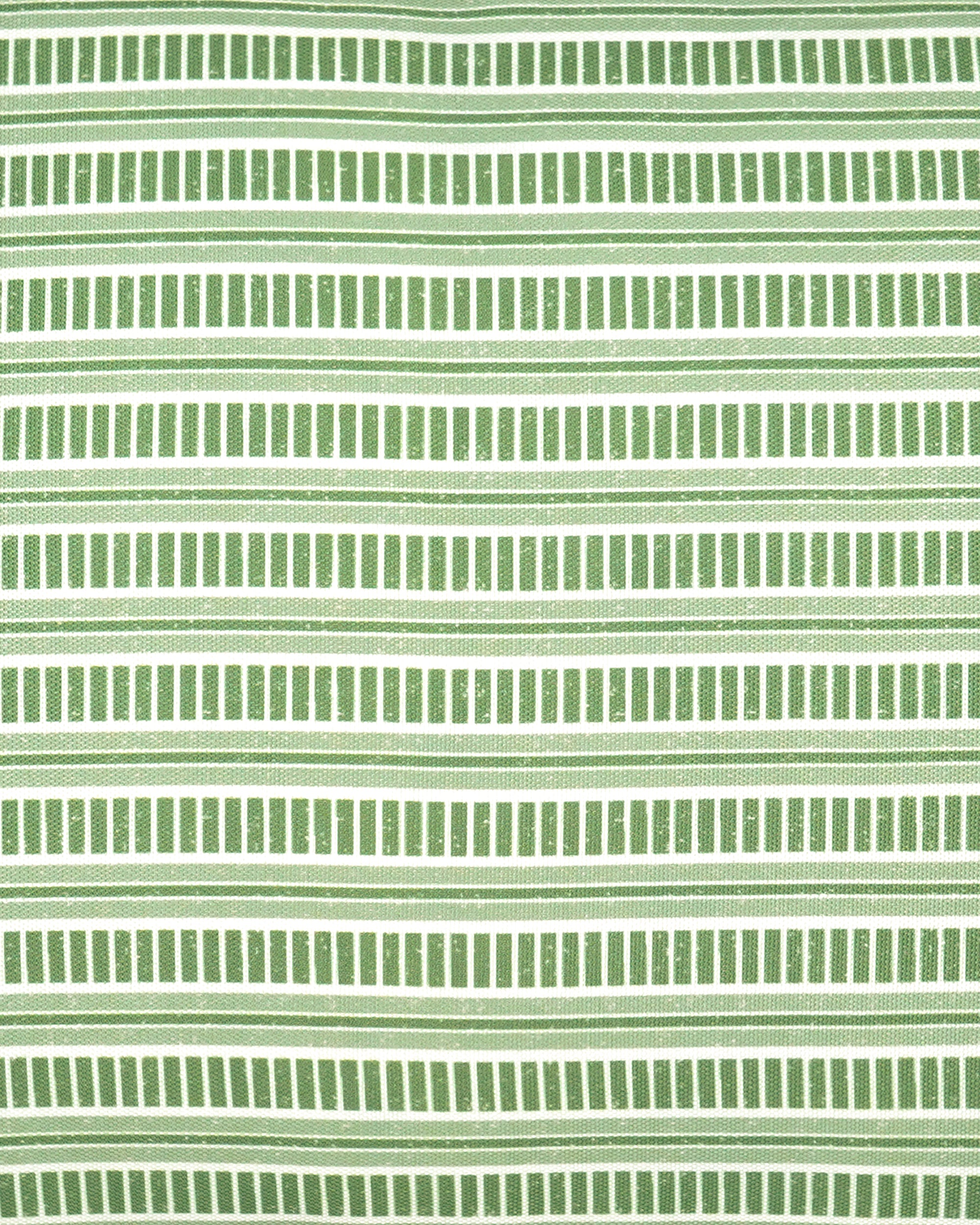 Close up detail of the green and white striped Patti outdoor rectangualr cushion