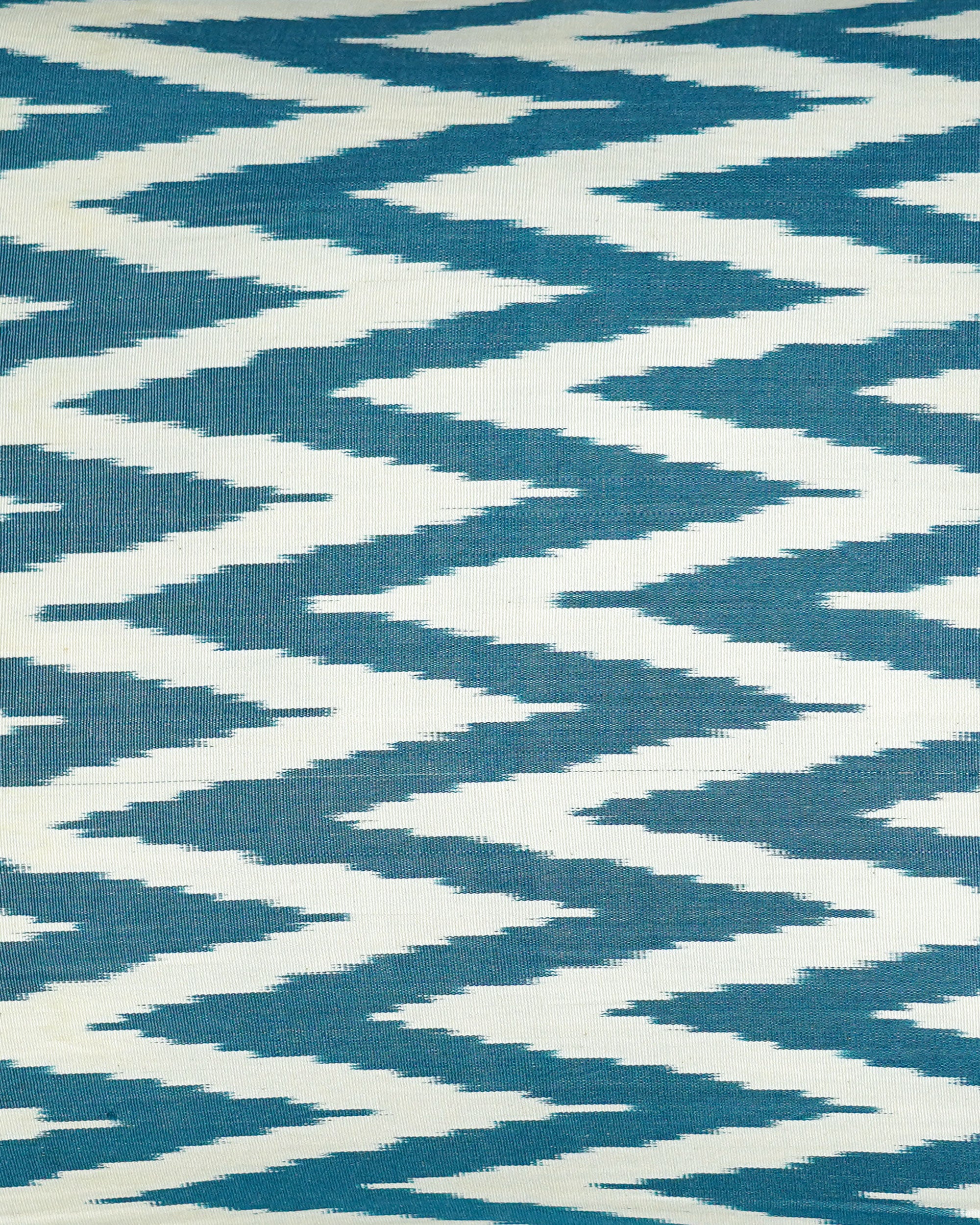 Silk Ikat Cushion - Blue Chevron