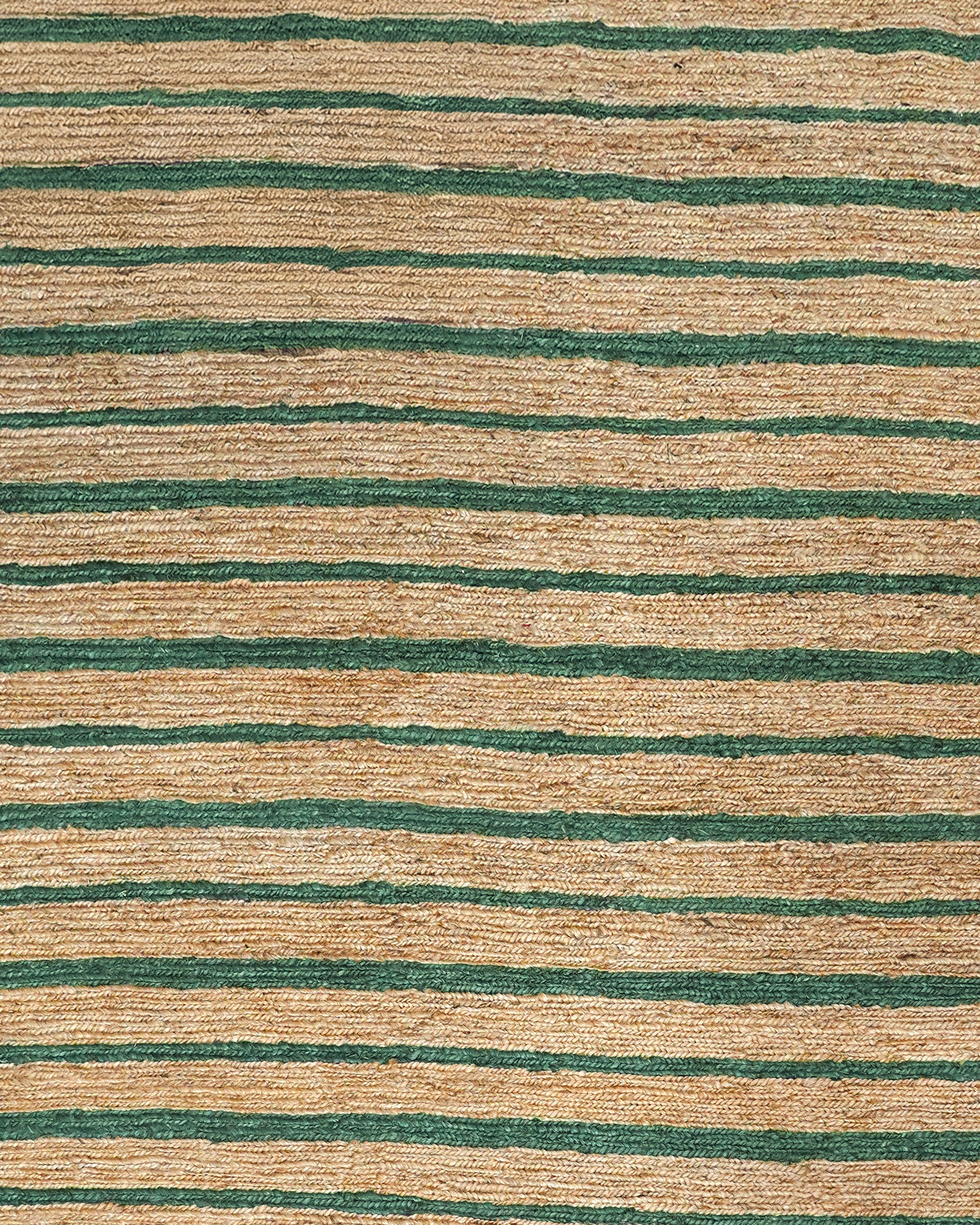 Striped Jute Rug - Green