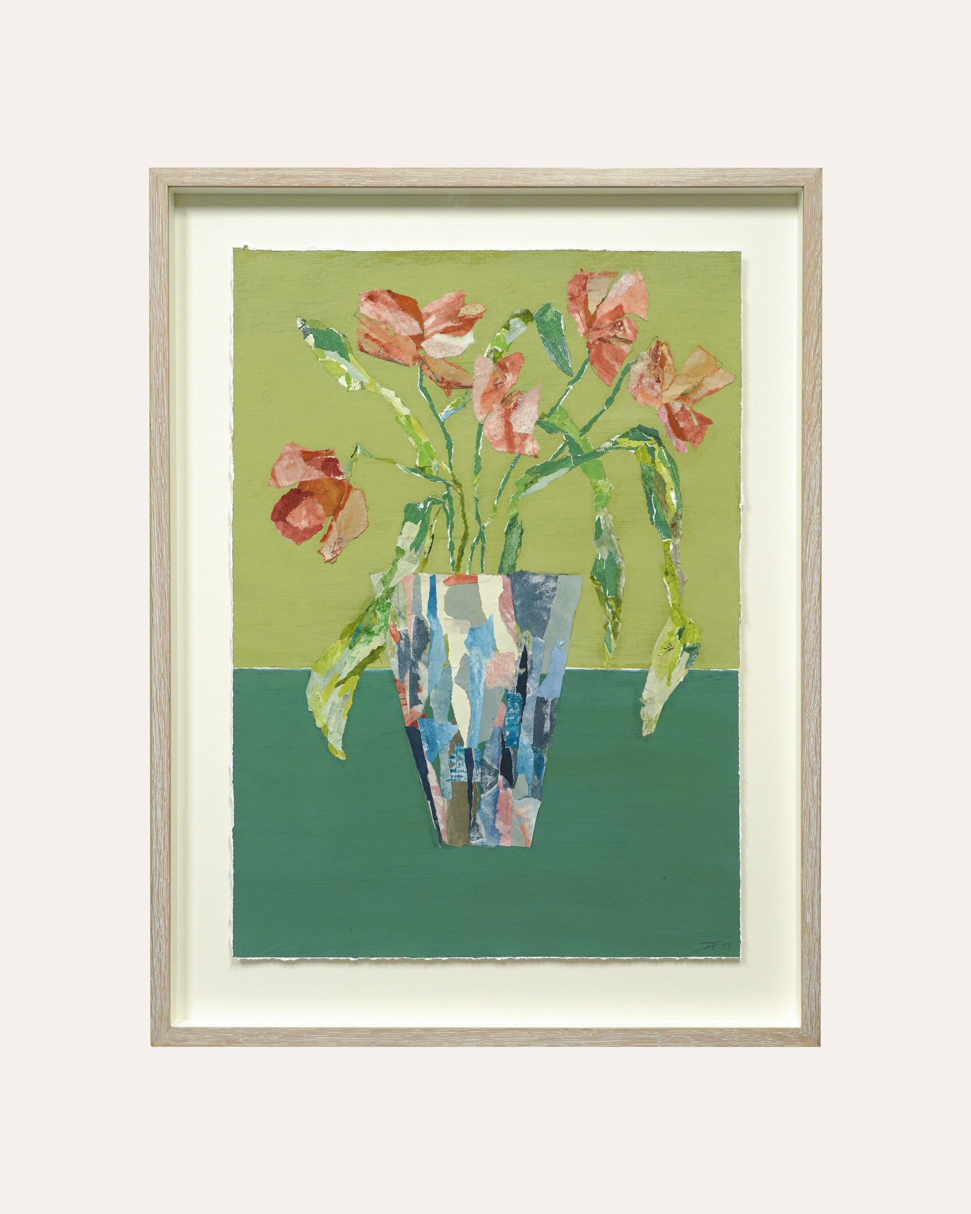 Diana Forbes - Tulips in Striped Vase I