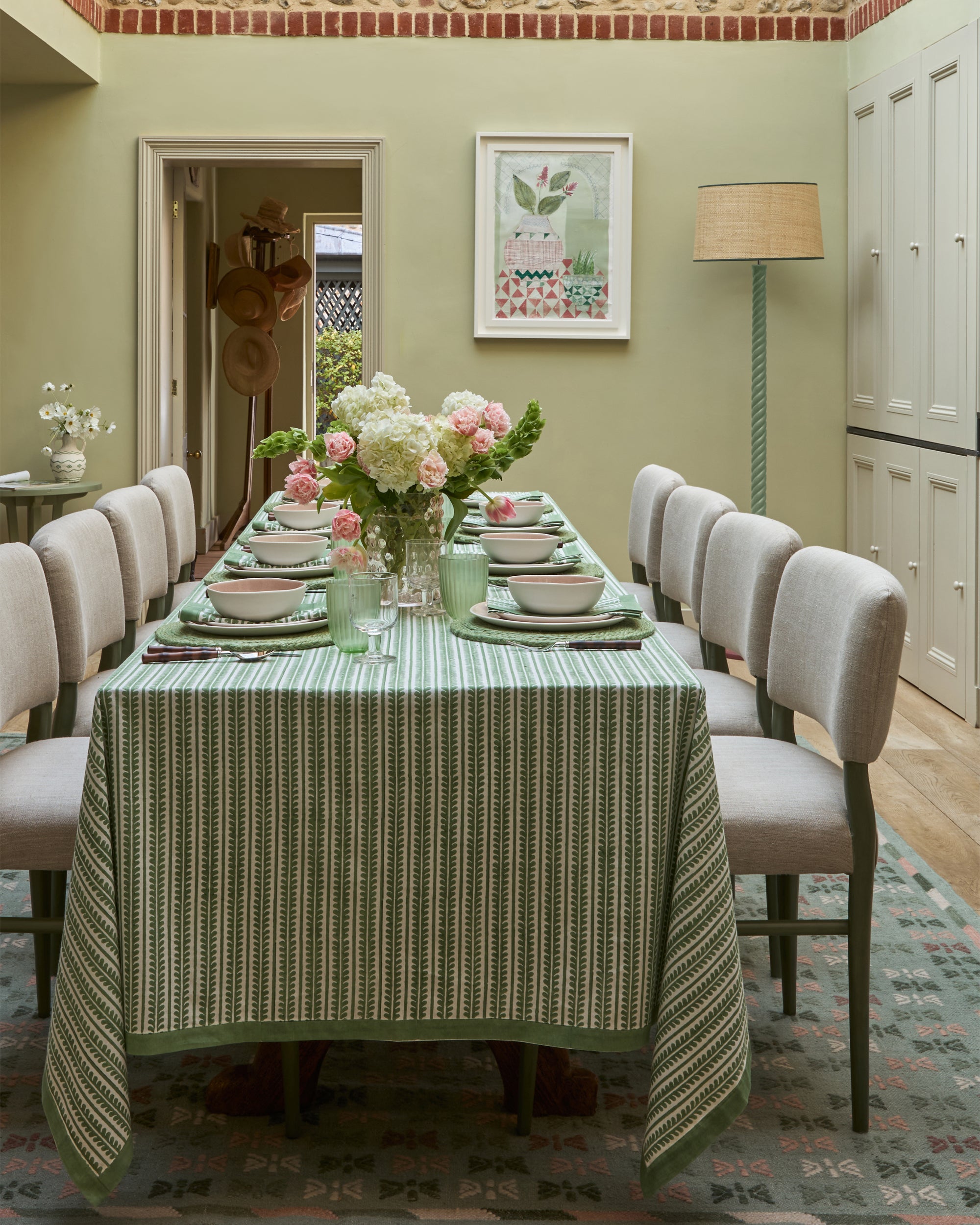 Wensum Dining Chairs - Green/Natural