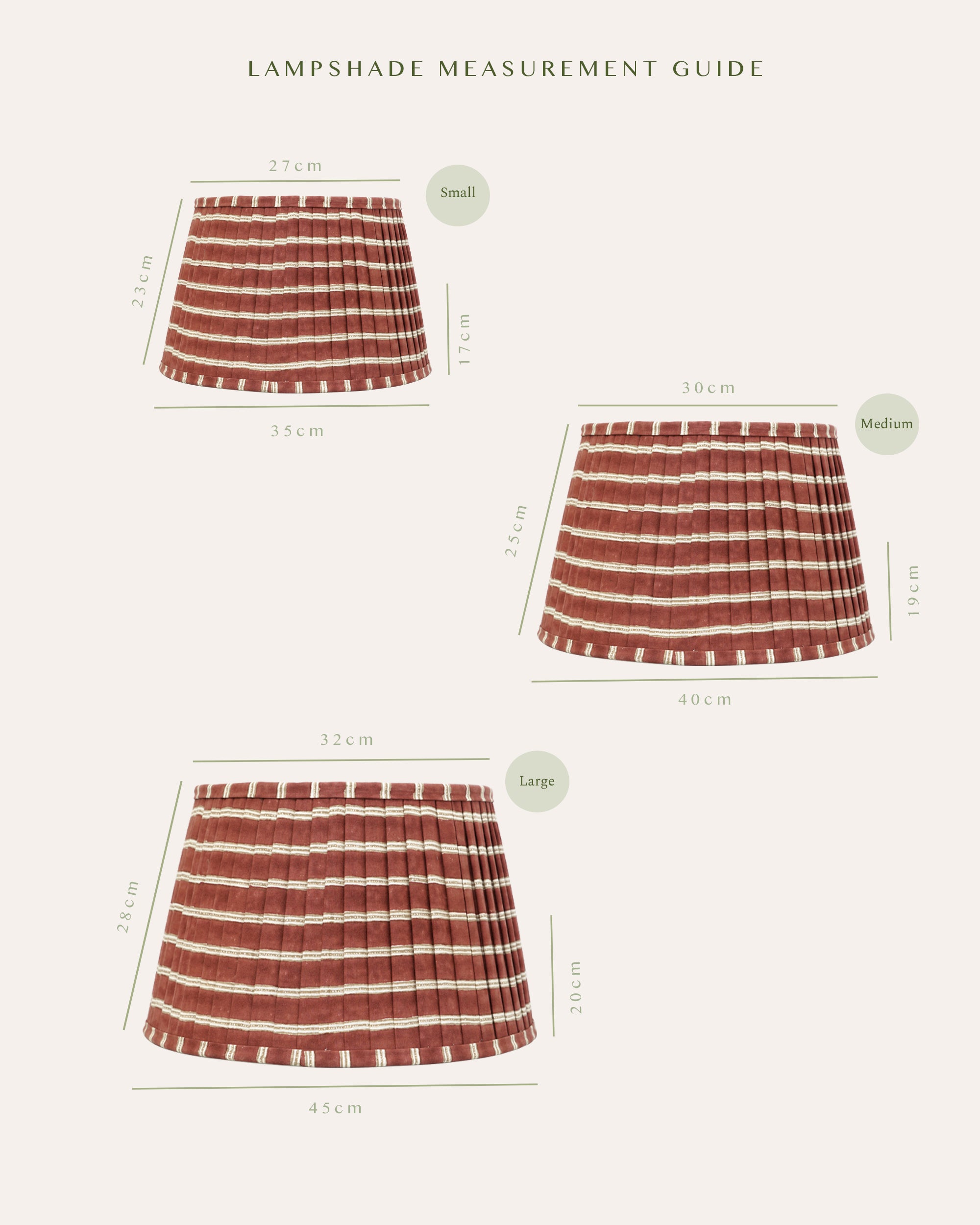 Edo Stripe Pleated Lampshade - Red